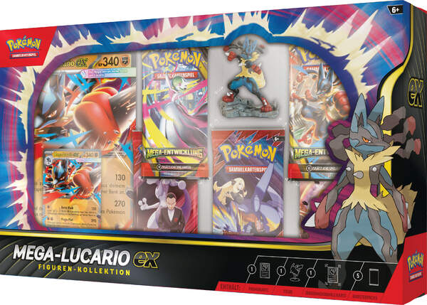 Pokémon TCG Mega-Lucario Figuren-Kollektion – Promo & 4 Booster