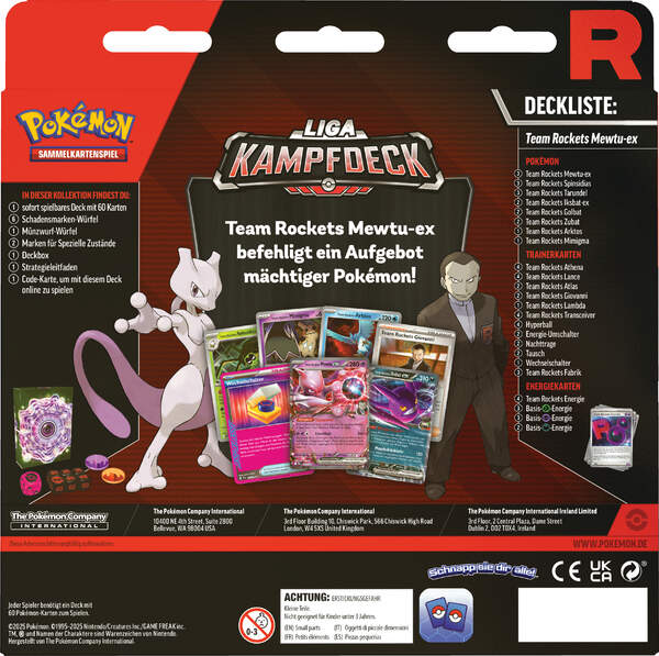 Pokémon TCG Liga-Kampfdeck Rocket’s Mewtu – 60 Karten spielbereit