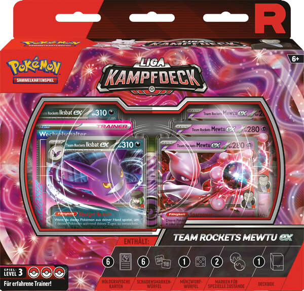 Pokémon TCG Liga-Kampfdeck Rocket’s Mewtu – 60 Karten spielbereit