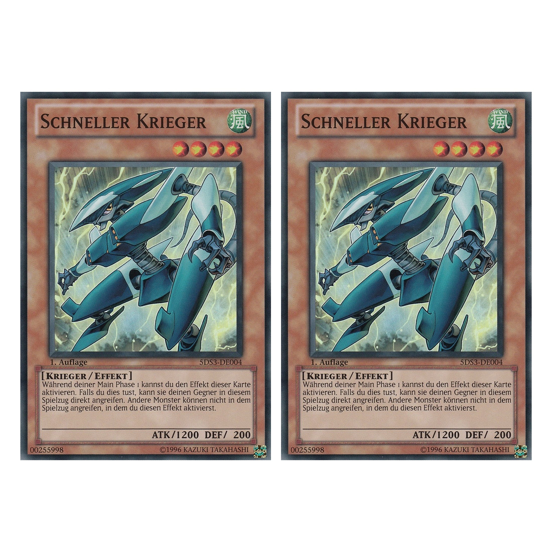 Schneller Krieger - 5DS3-DE004 - Super Rare - Deutsch - 1. Auflage - Starter Deck: Duelist Toolbox - Duo Set (2 Stück) - Yugioh