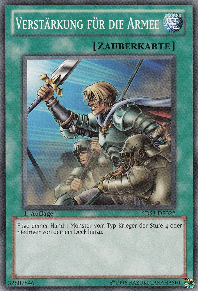 Verstärkung für die Armee - 5DS3-DE022 - Common - Deutsch - 1. Auflage - Starter Deck: Duelist Toolbox - Yugioh