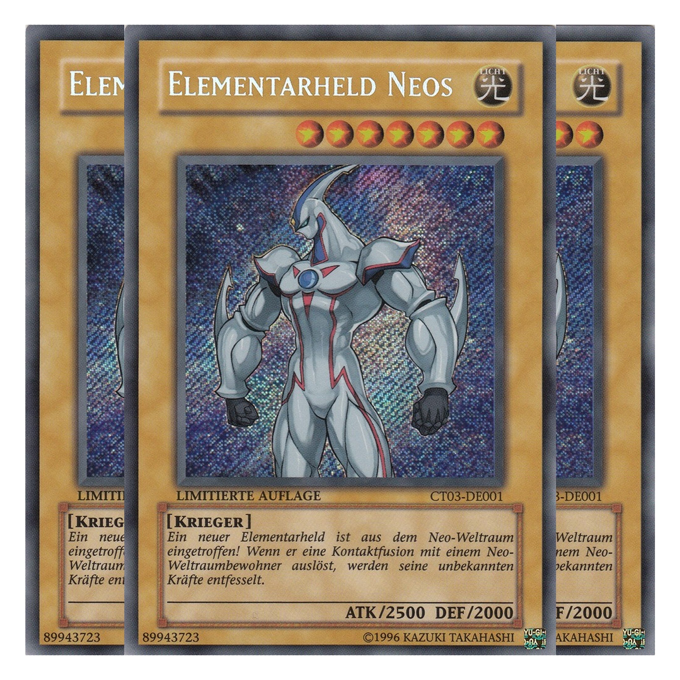 Elementarheld Neos - CT03-DE001 - Secret Rare - Deutsch - Limitierte Auflage - Collector's Tins 2006 - Playset (3 Kopien)