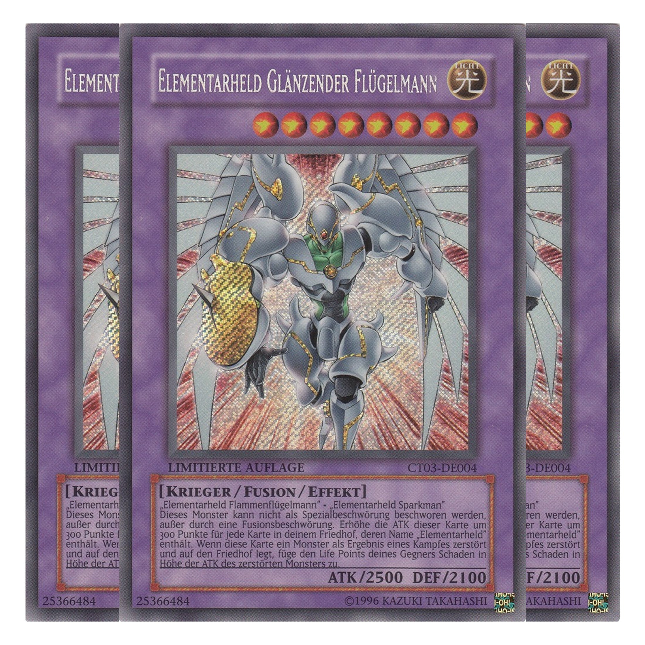 Elementarheld Glänzender Flügelmann - CT03-DE004 - Secret Rare - Deutsch - Limitierte Auflage - Collector's Tins 2006 - Playset (3 Kopien)
