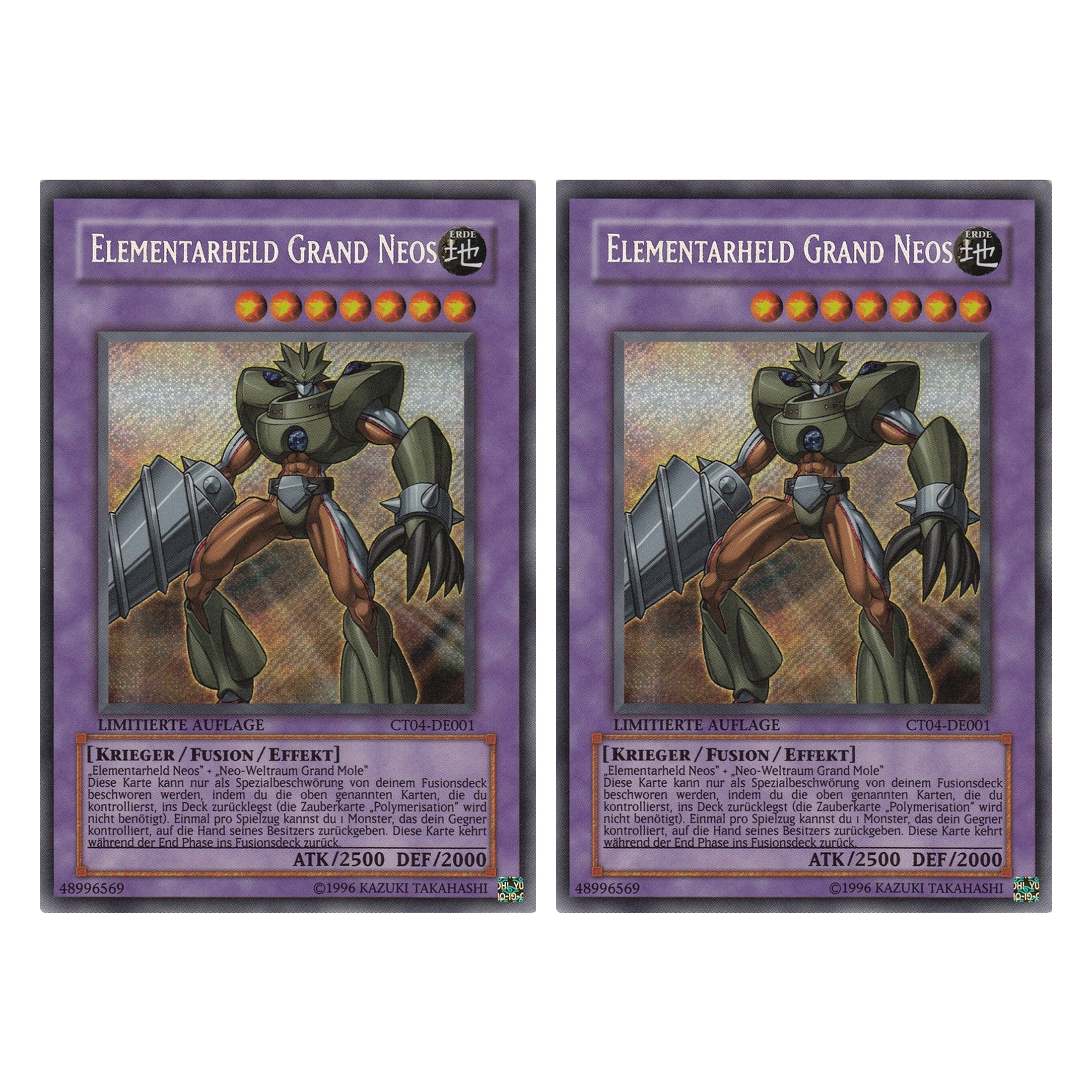 Elementarheld Grand Neos - CT04-DE001 - Secret Rare - Deutsch - Limitierte Auflage - Collector's Tins 2007 - Duo Set (2 Stück) - Yugioh