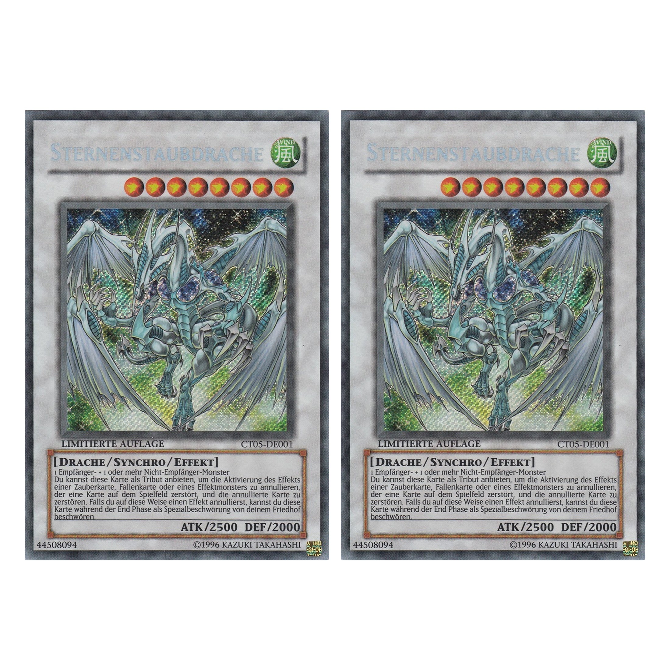 Sternenstaubdrache - CT05-DE001 - Secret Rare - Deutsch - Limitierte Auflage - Collector's Tins 2008 - Duo Set (2 Stück) - Yugioh
