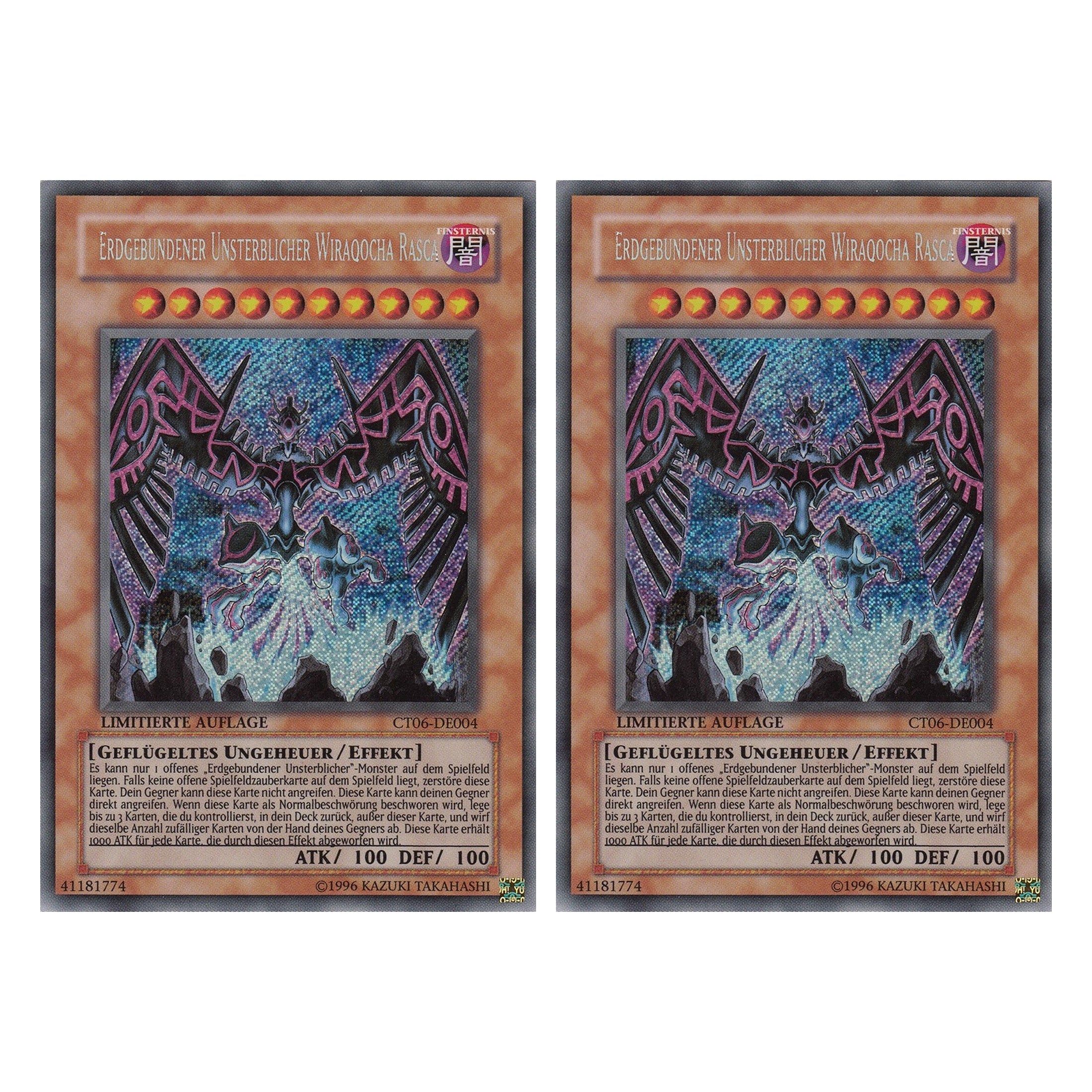 Erdgebundener Unsterblicher Wiraqocha Rasca - CT06-DE004 - Secret Rare - Deutsch - Limitierte Auflage - Collector's Tins 2009 - Duo Set (2 Stück) - Yugioh