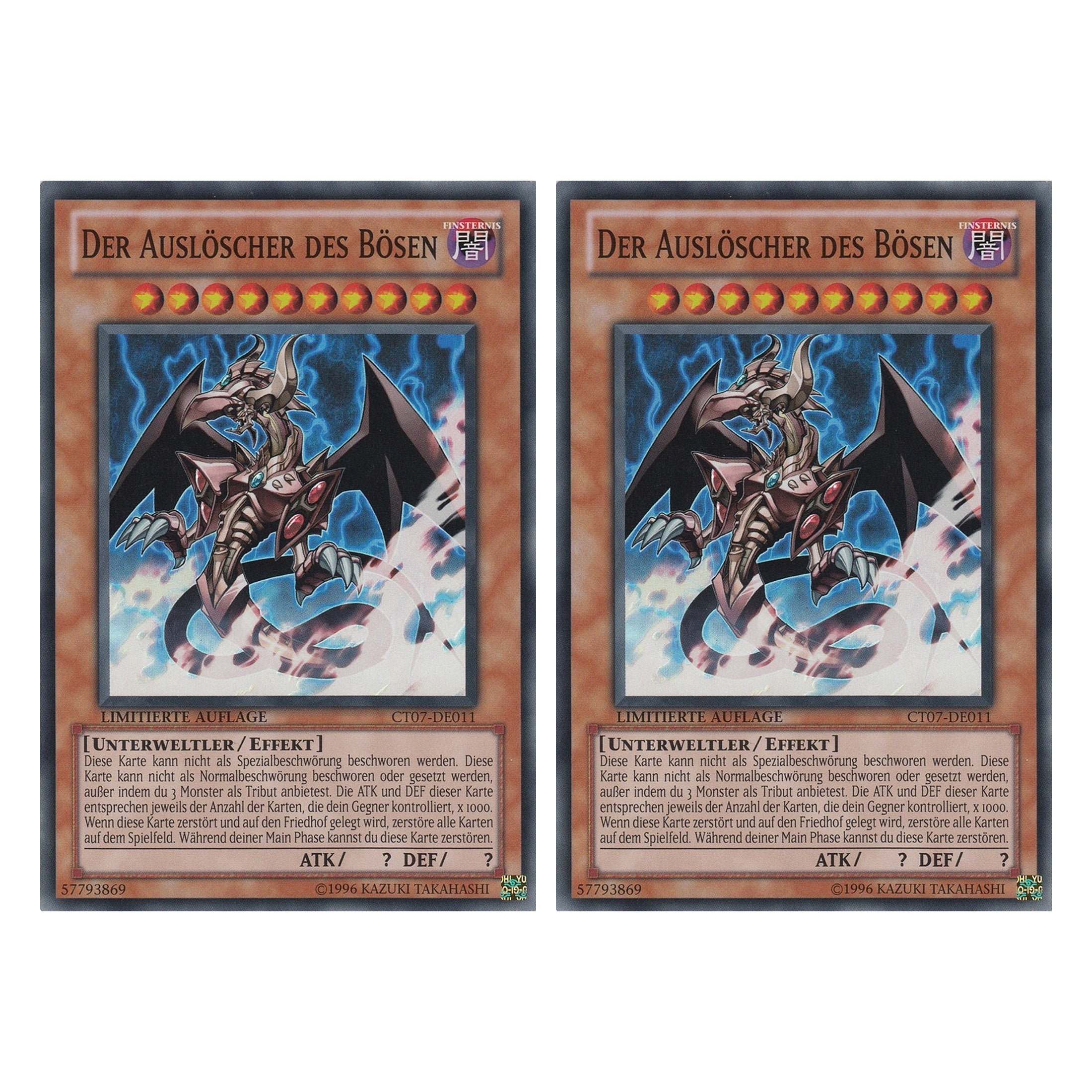 Der Auslöscher des Bösen - CT07-DE011 - Super Rare - Deutsch - Limitierte Auflage - Collector's Tins 2010 - Duo Set (2 Stück) - Yugioh