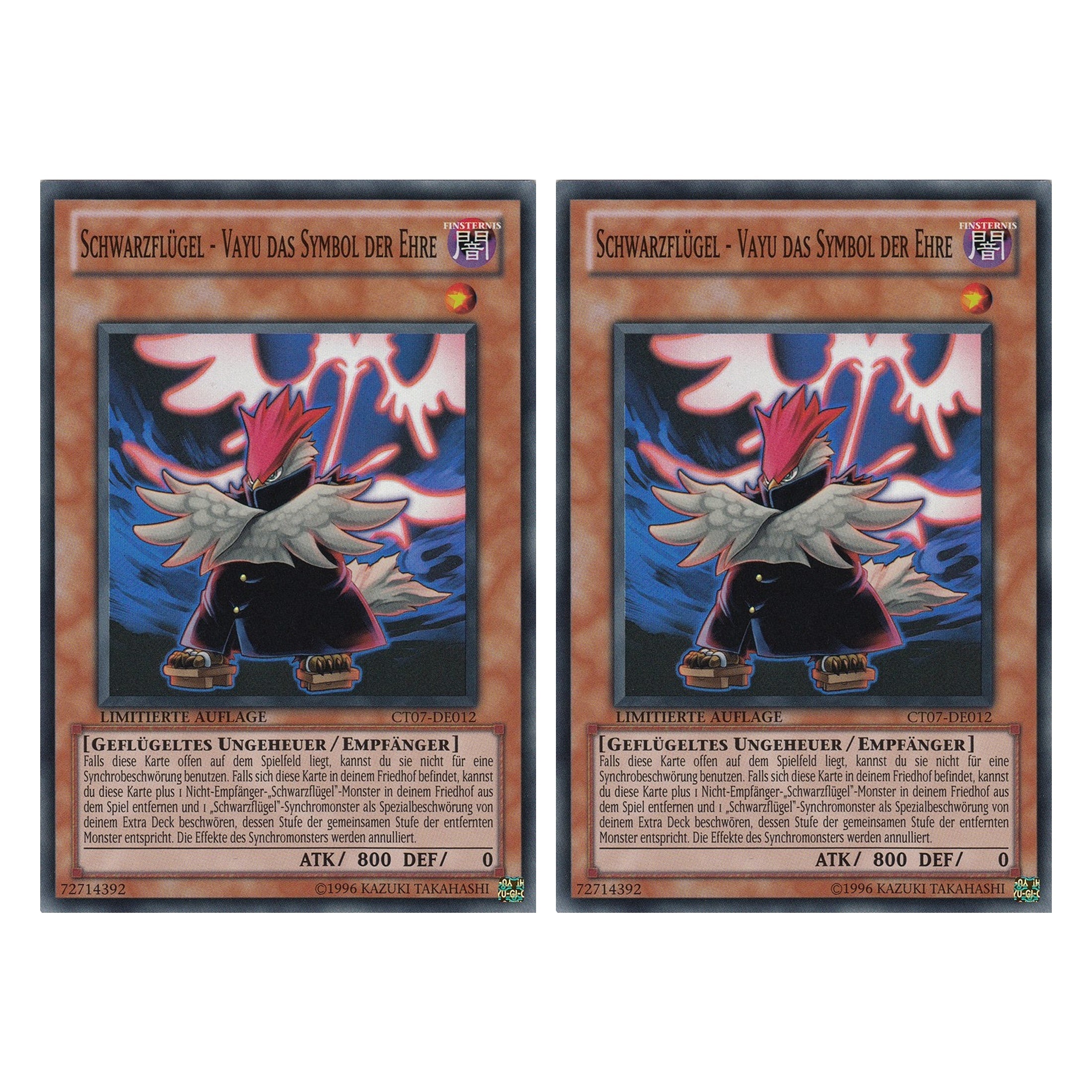 Schwarzflügel - Vayu das Symbol der Ehre - CT07-DE012 - Super Rare - Deutsch - Limitierte Auflage - Collector's Tins 2010 - Duo Set (2 Stück) - Yugioh