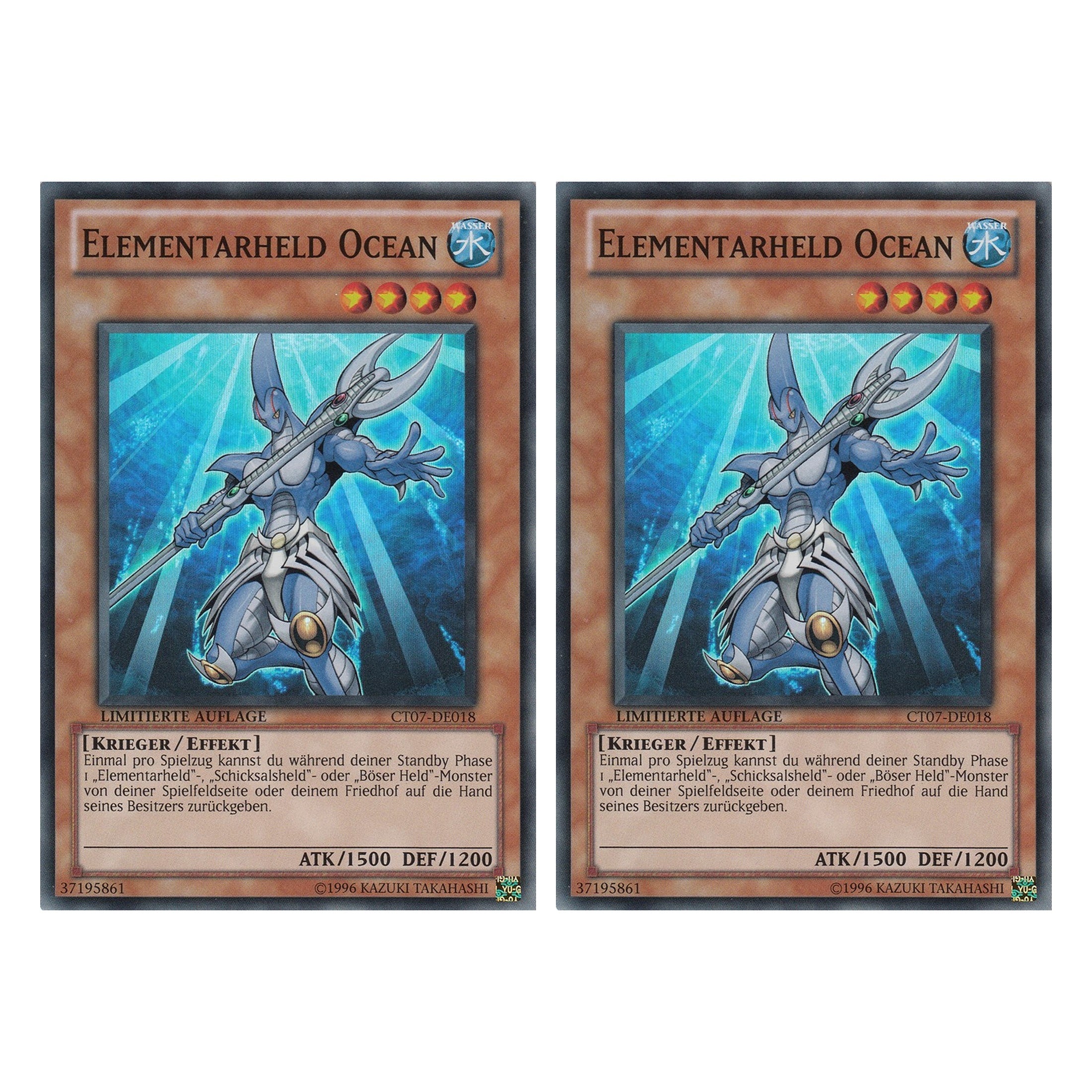 Elementarheld Ocean - CT07-DE018 - Super Rare - Deutsch - Limitierte Auflage - Collector's Tins 2010 - Duo Set (2 Stück) - Yugioh