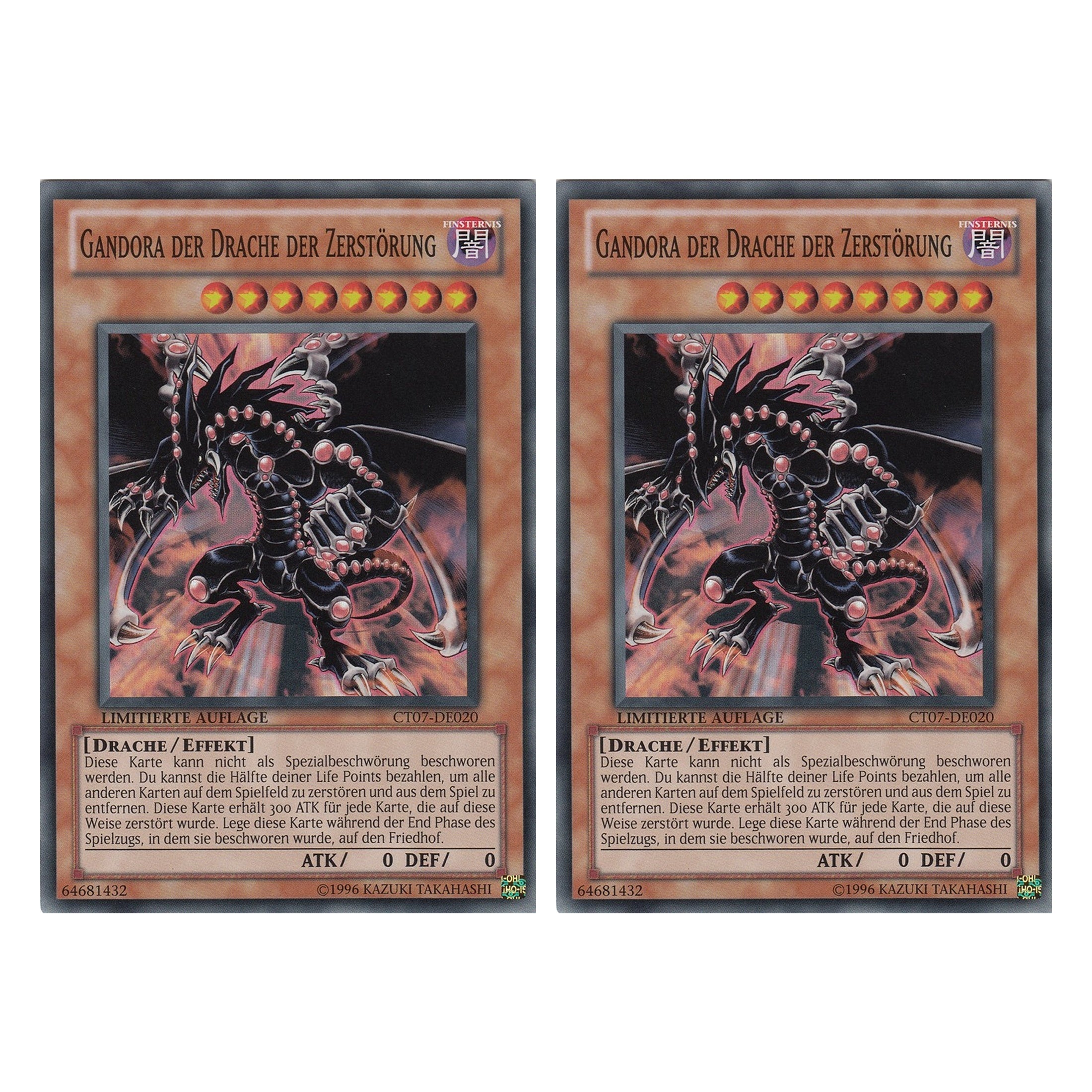 Gandora der Drache der Zerstörung - CT07-DE020 - Super Rare - Deutsch - Limitierte Auflage - Collector's Tins 2010 - Duo Set (2 Stück) - Yugioh