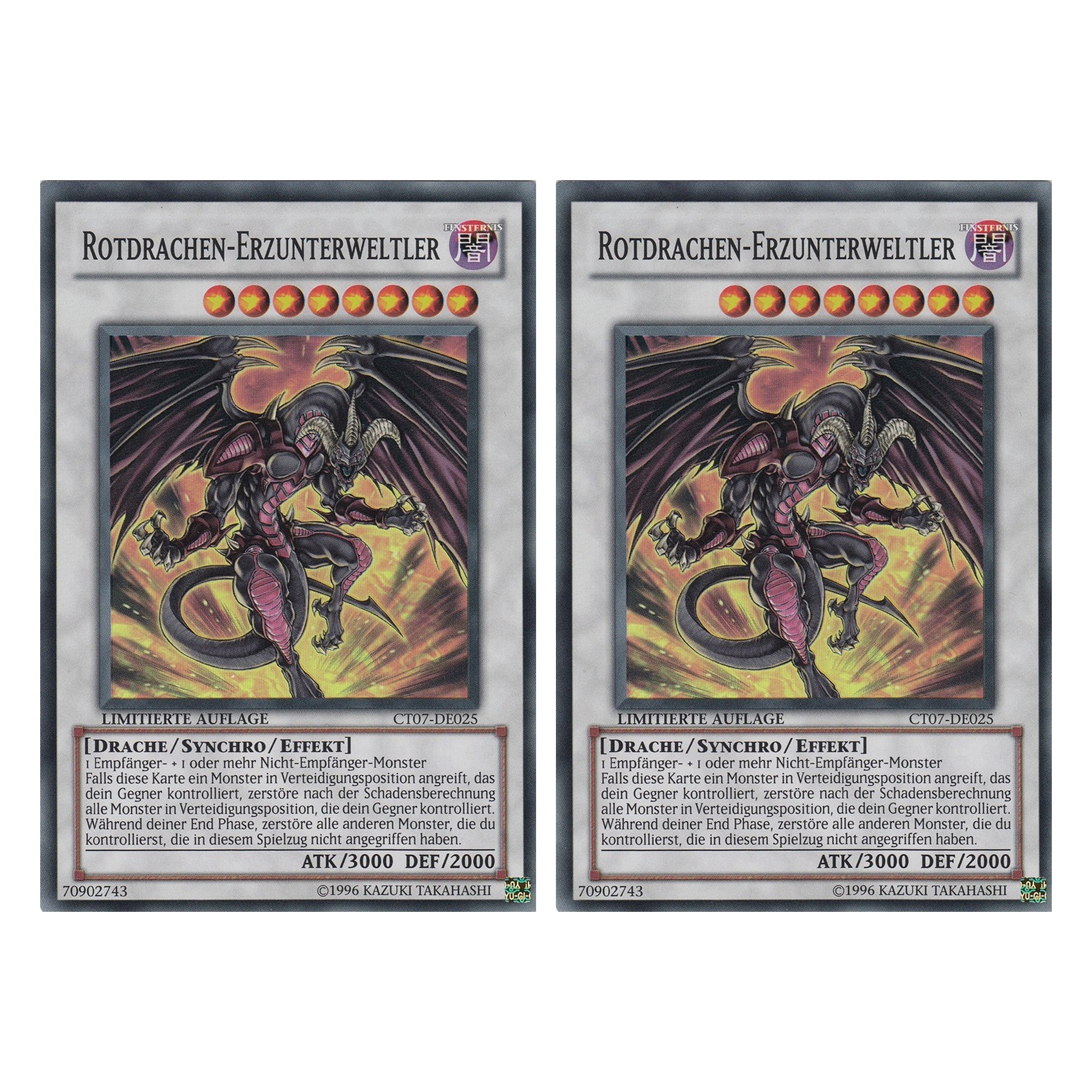Rotdrachen-Erzunterweltler - CT07-DE025 - Super Rare - Deutsch - Limitierte Auflage - Collector's Tins 2010 - Duo Set (2 Stück) - Yugioh