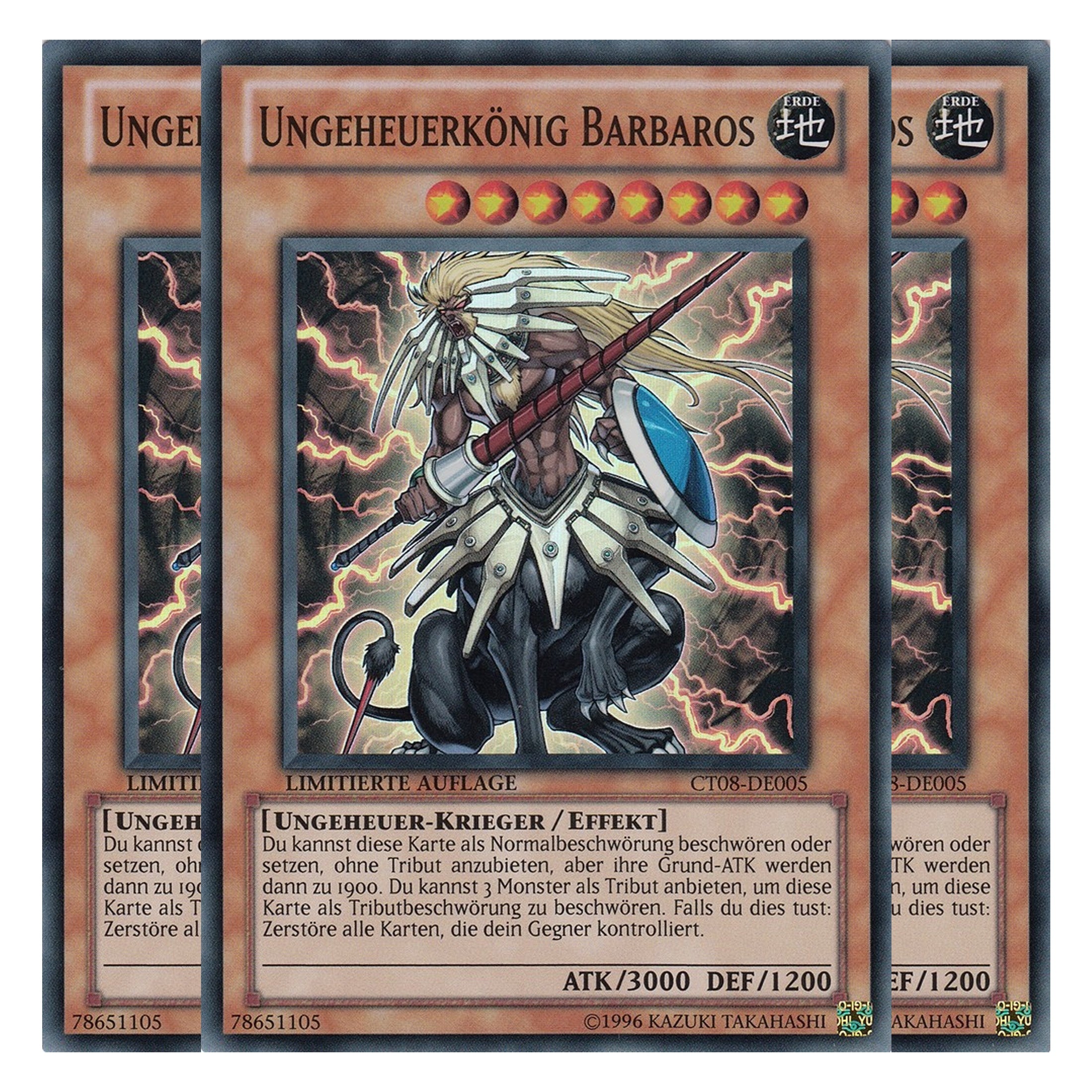 Ungeheuerkönig Barbaros - CT08-DE005 - Super Rare - Deutsch - Limitierte Auflage - Collector's Tins 2011 - Playset (3 Kopien)