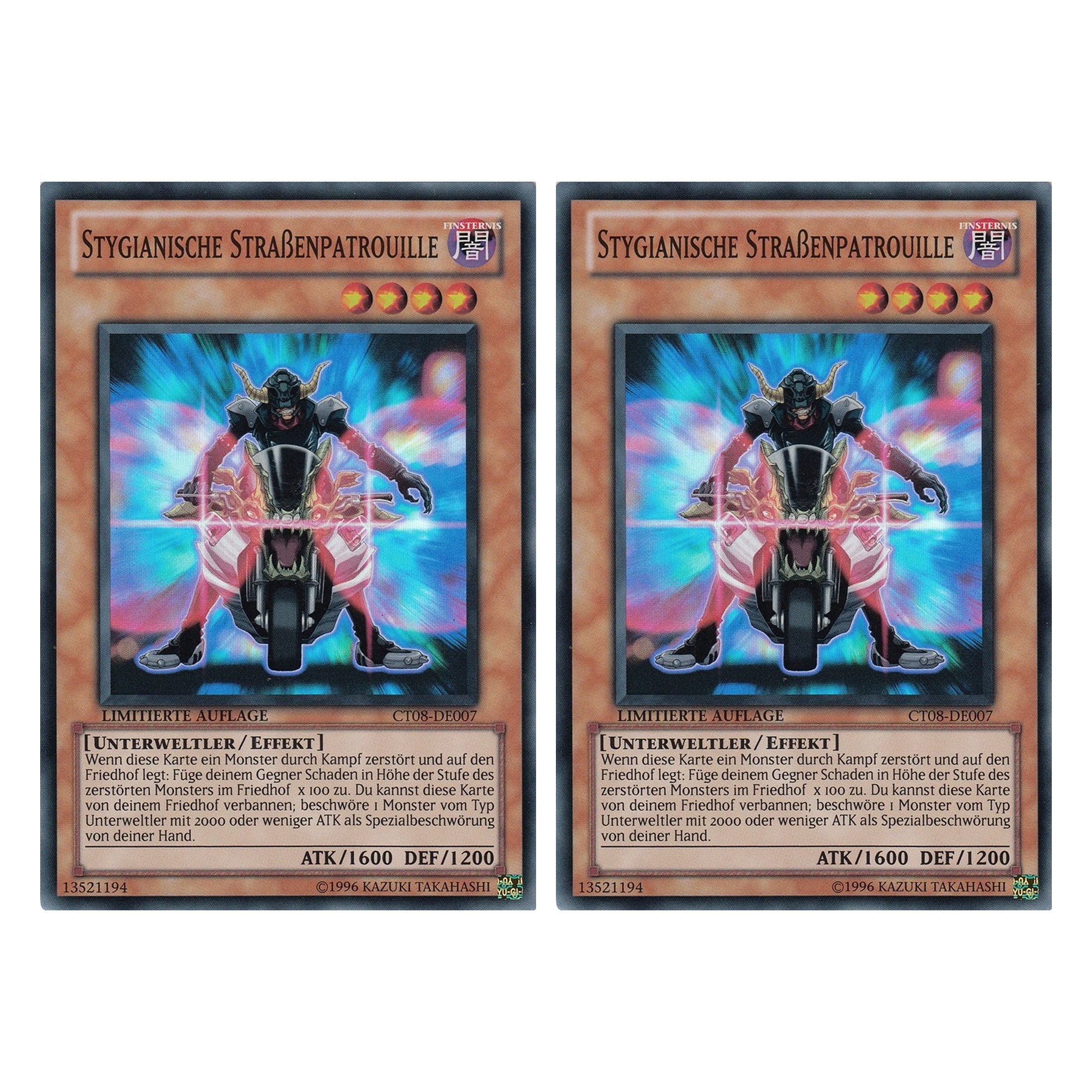 Stygianische Straßenpatrouille - CT08-DE007 - Super Rare - Deutsch - Limitierte Auflage - Collector's Tins 2011 - Duo Set (2 Stück) - Yugioh