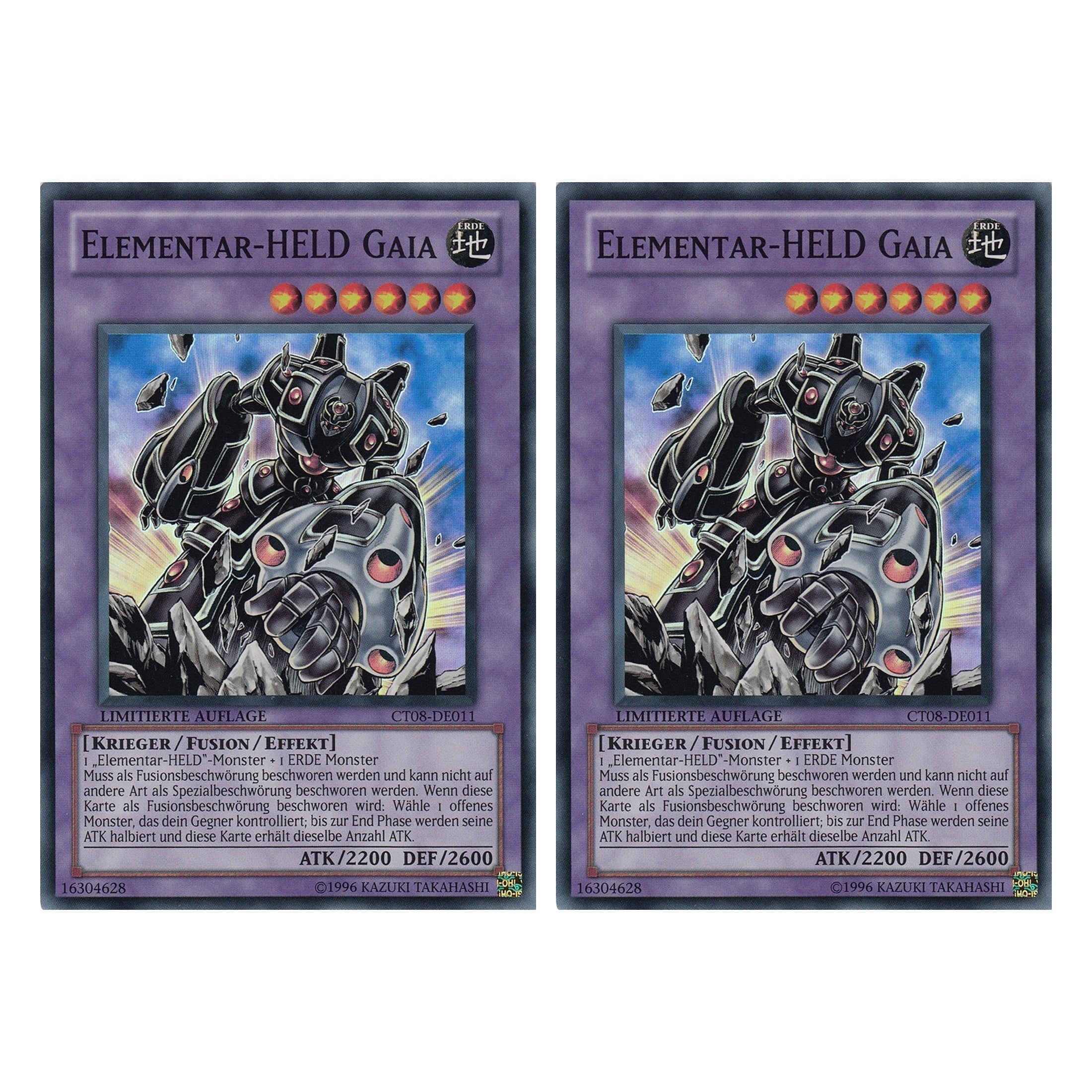 Elementar-Held Gaia - CT08-DE011 - Super Rare - Deutsch - Limitierte Auflage - Collector's Tins 2011 - Duo Set (2 Stück) - Yugioh