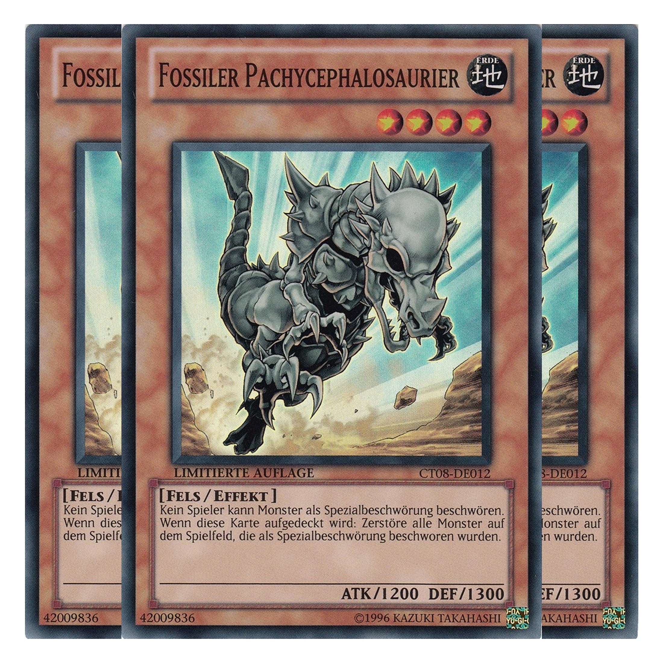 Fossiler Pachycephalosaurier - CT08-DE012 - Super Rare - Deutsch - Limitierte Auflage - Collector's Tins 2011 - Playset (3 Kopien)