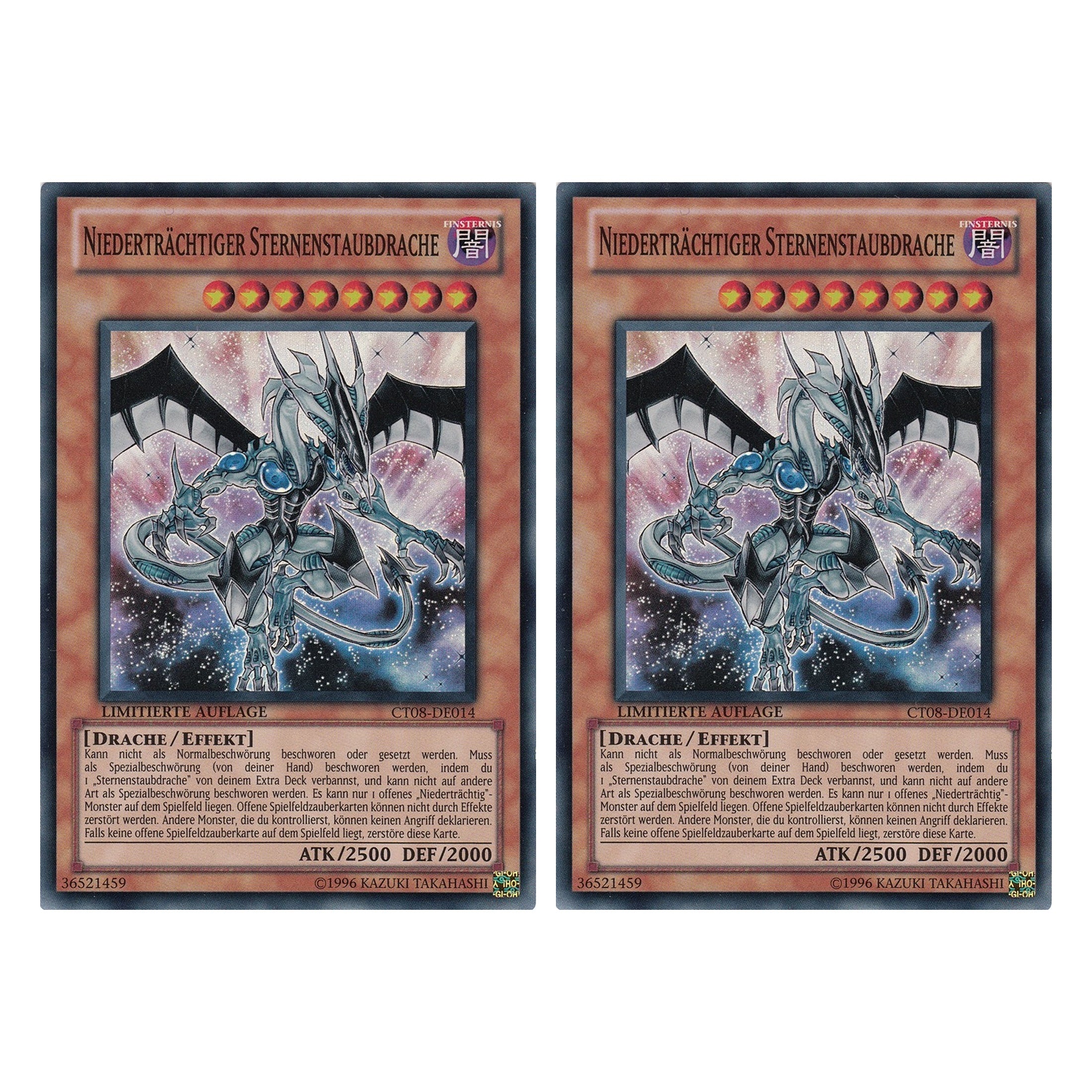 Niederträchtiger Sternenstaubdrache - CT08-DE014 - Super Rare - Deutsch - Limitierte Auflage - Collector's Tins 2011 - Duo Set (2 Stück) - Yugioh