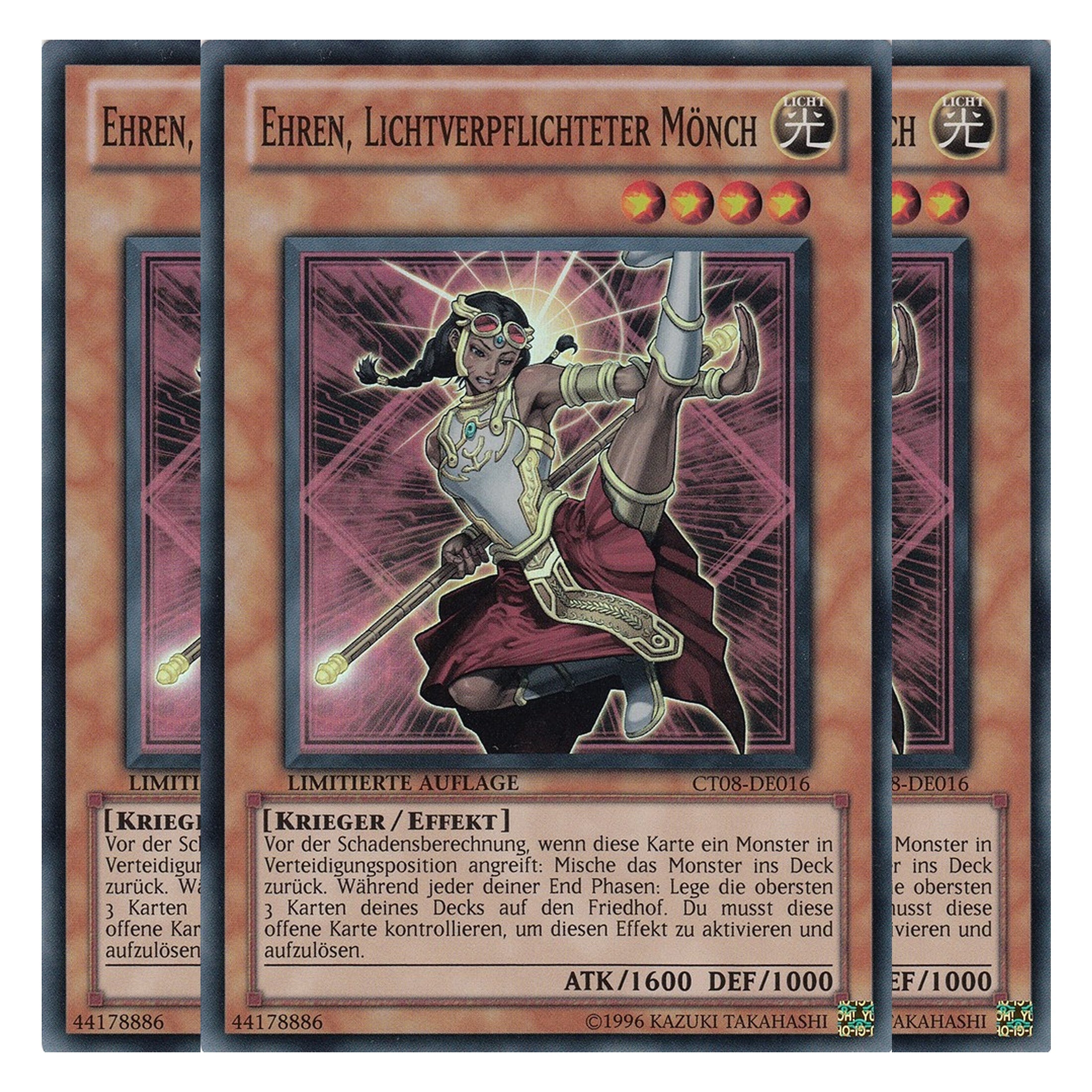 Ehren, Lichtverpflichteter Mönch - CT08-DE016 - Super Rare - Deutsch - Limitierte Auflage - Collector's Tins 2011 - Playset (3 Kopien)