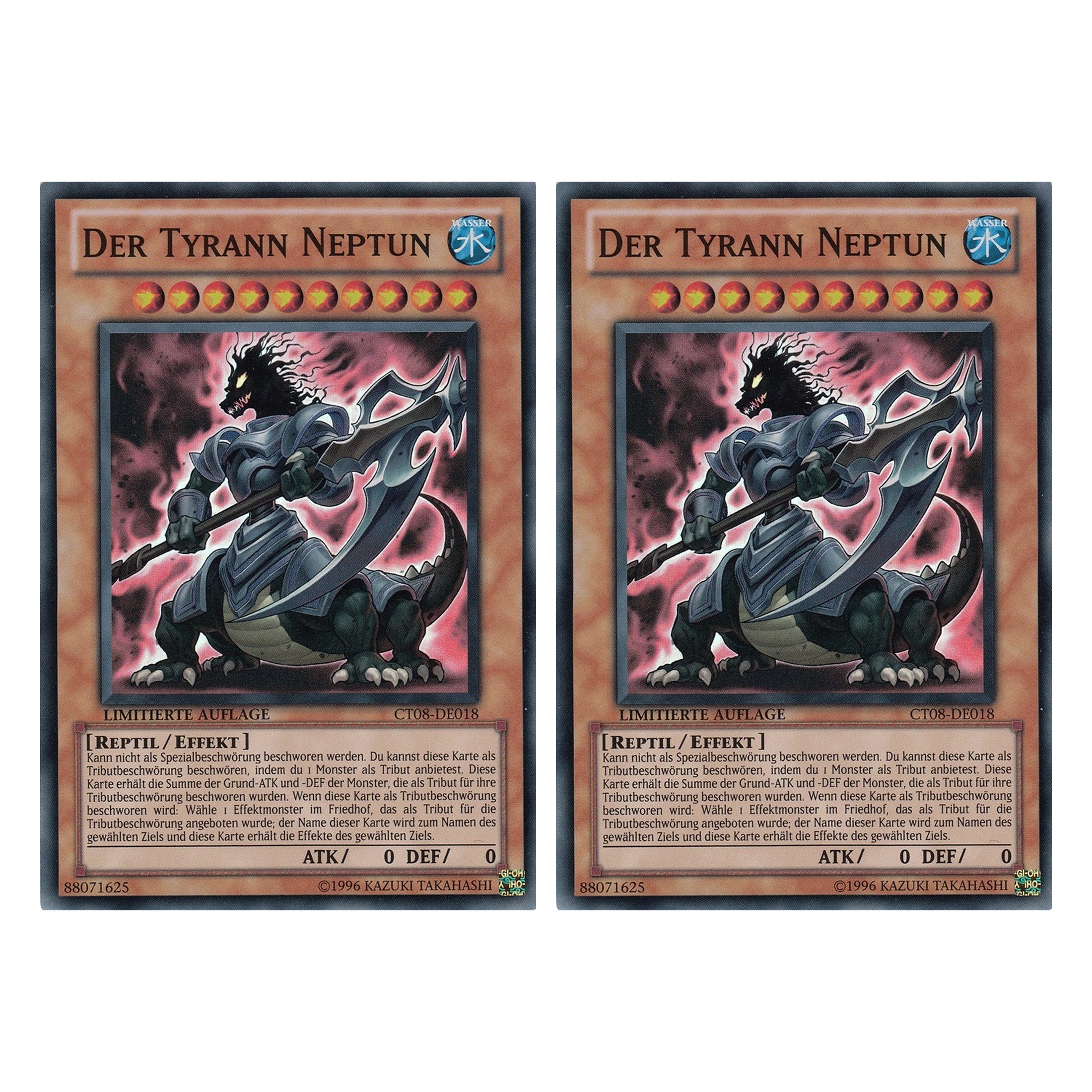 Der Tyrann Neptun - CT08-DE018 - Super Rare - Deutsch - Limitierte Auflage - Collector's Tins 2011 - Duo Set (2 Stück) - Yugioh