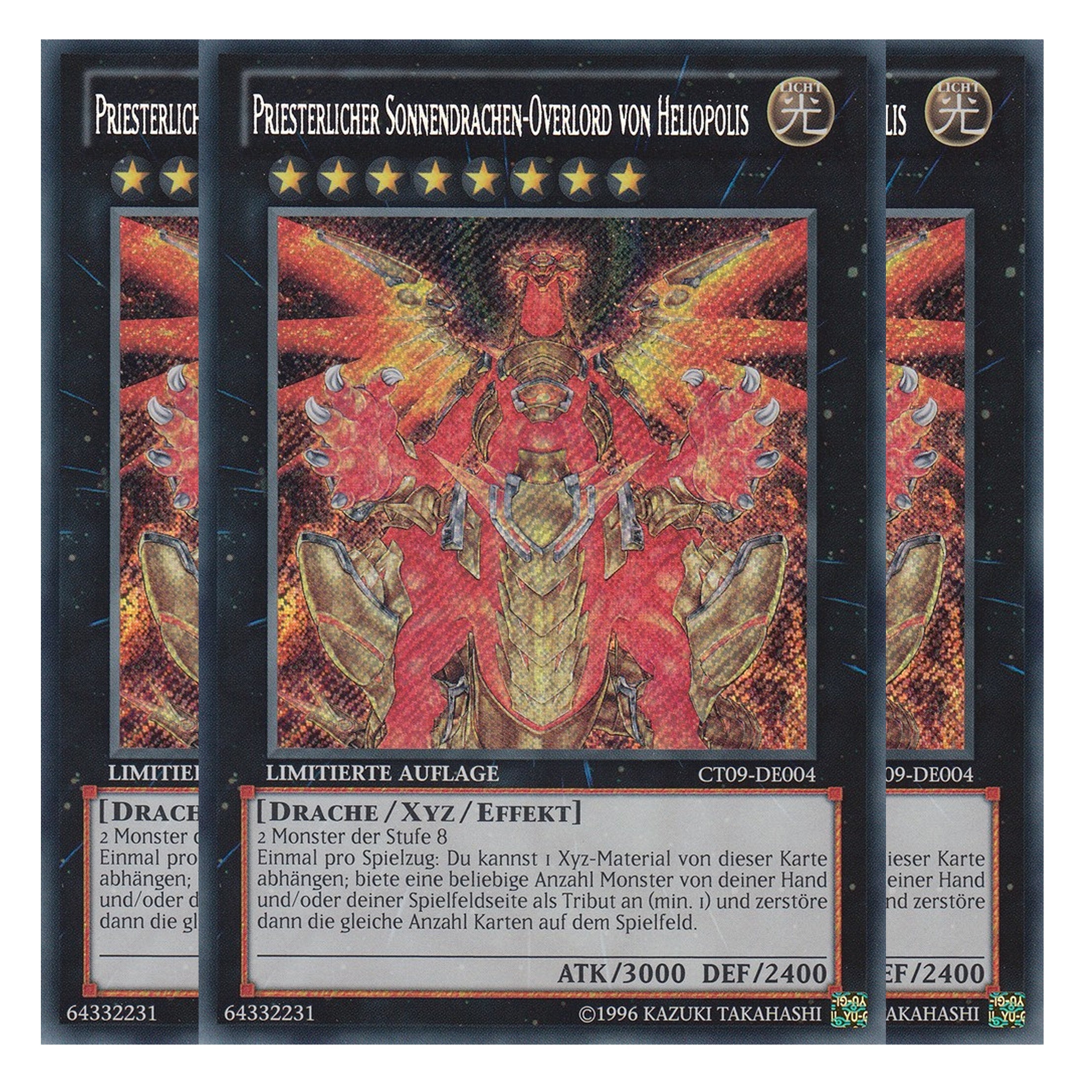 Priesterlicher Sonnendrachen-Overlord von Heliopolis - CT09-DE004 - Secret Rare - Deutsch - Limitierte Auflage - Collector's Tins 2012 - Playset (3 Kopien)