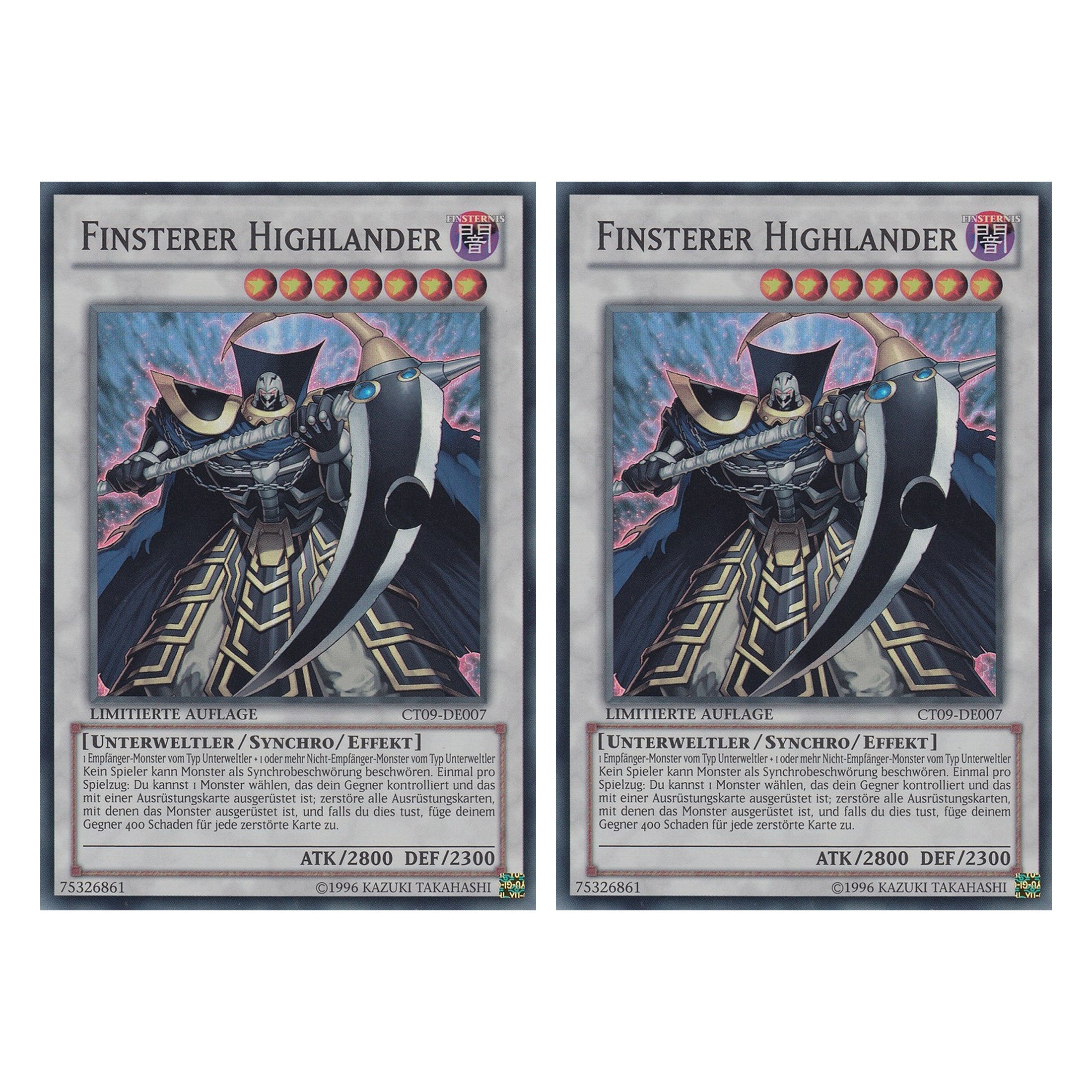 Finsterer Highlander - CT09-DE007 - Super Rare - Deutsch - Limitierte Auflage - Collector's Tins 2012 - Duo Set (2 Stück) - Yugioh
