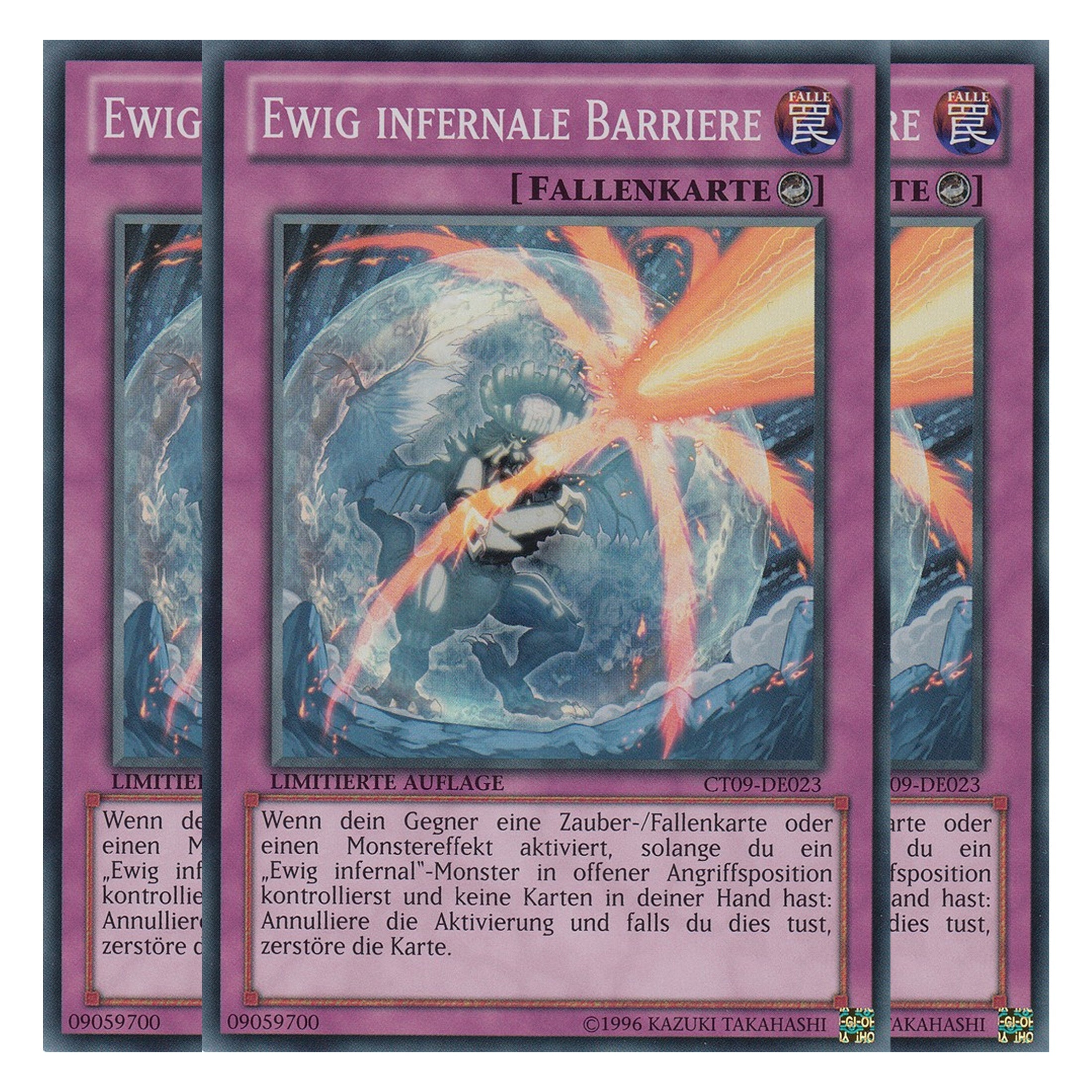 Ewig Infernale Barriere - CT09-DE023 - Super Rare - Deutsch - Limitierte Auflage - Collector's Tins 2012 - Playset (3 Kopien)