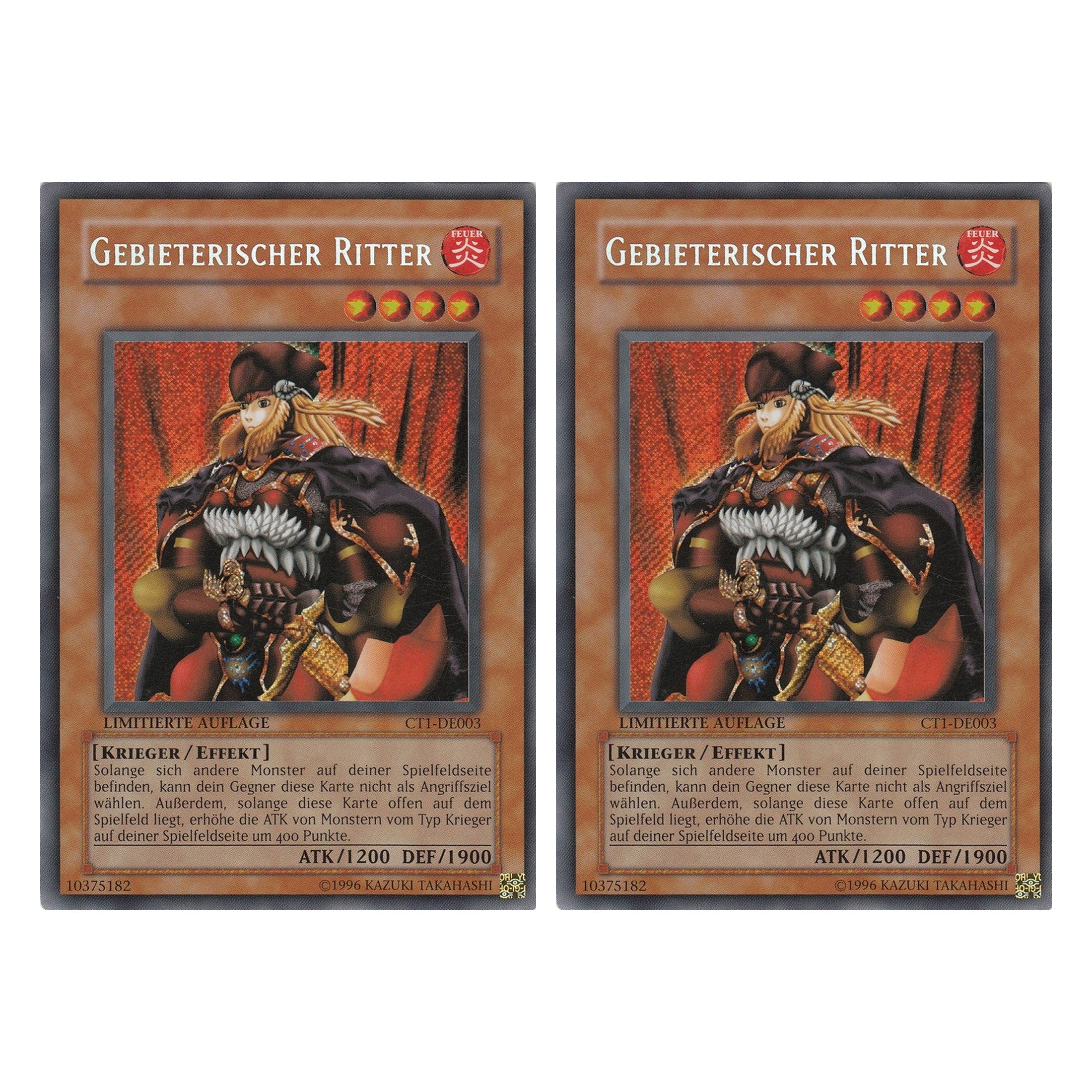 Gebieterischer Ritter - CT1-DE003 - Secret Rare - Deutsch - Limitierte Auflage - Collector's Tins 2004 - Duo Set (2 Stück) - Yugioh