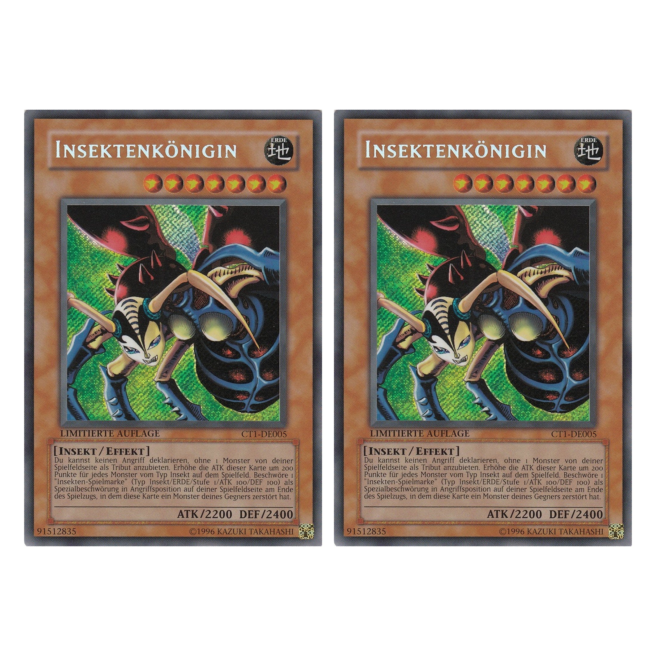 Insektenkönigin - CT1-DE005 - Secret Rare - Deutsch - Limitierte Auflage - Collector's Tins 2004 - Duo Set (2 Stück) - Yugioh