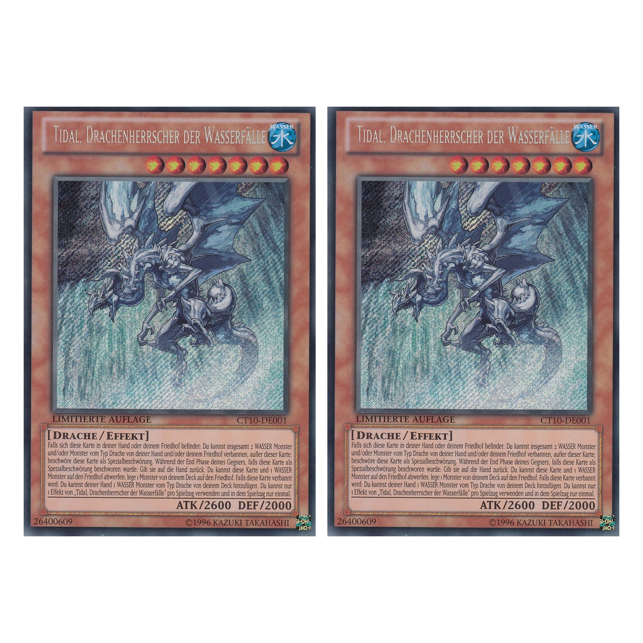 Tidal, Drachenherrscher der Wasserfälle - CT10-DE001 - Secret Rare - Deutsch - Limitierte Auflage - Collector's Tins 2013 - Duo Set (2 Stück) - Yugioh