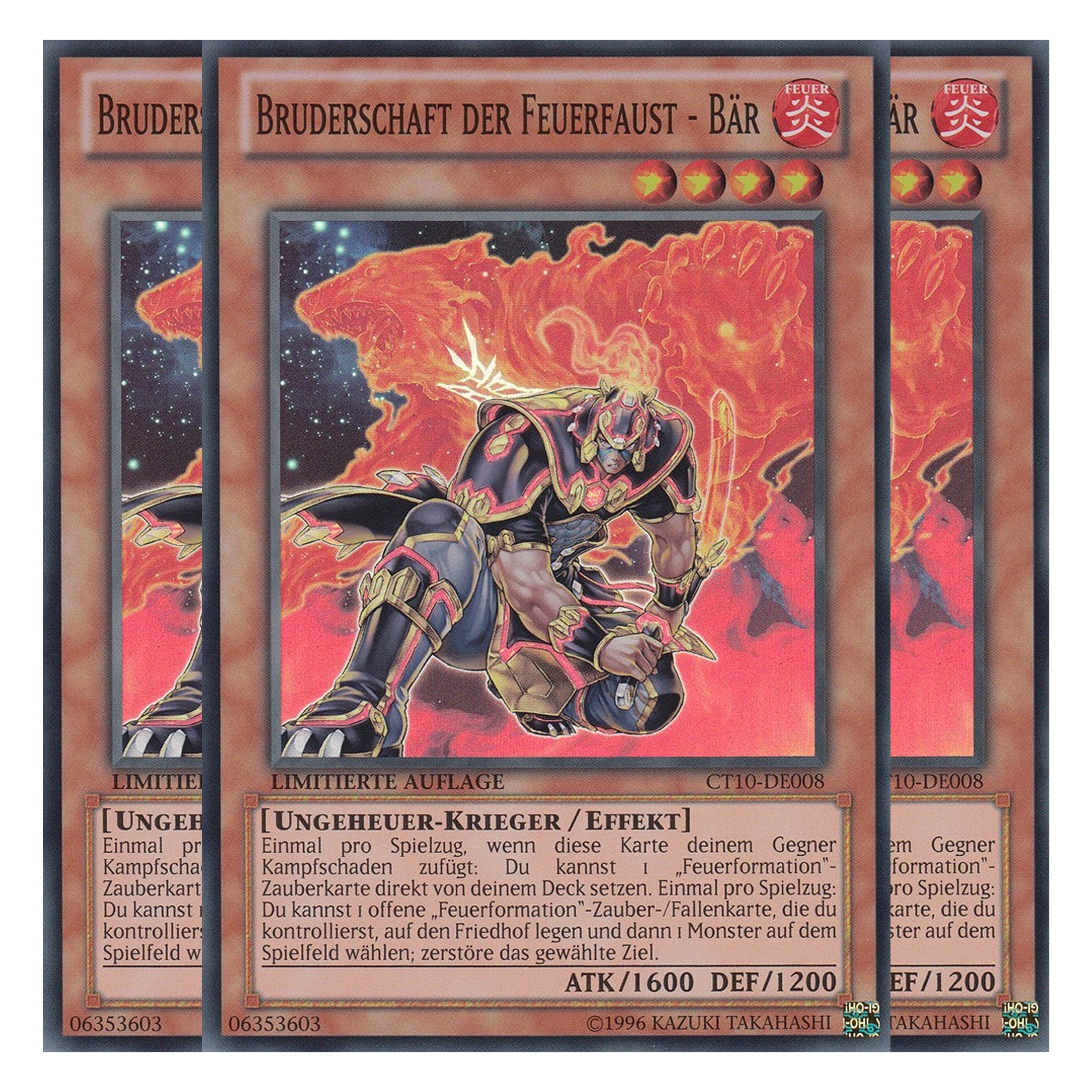 Bruderschaft der Feuerfaust - Bär - CT10-DE008 - Super Rare - Deutsch - Limitierte Auflage - Collector's Tins 2013 - Playset (3 Kopien)