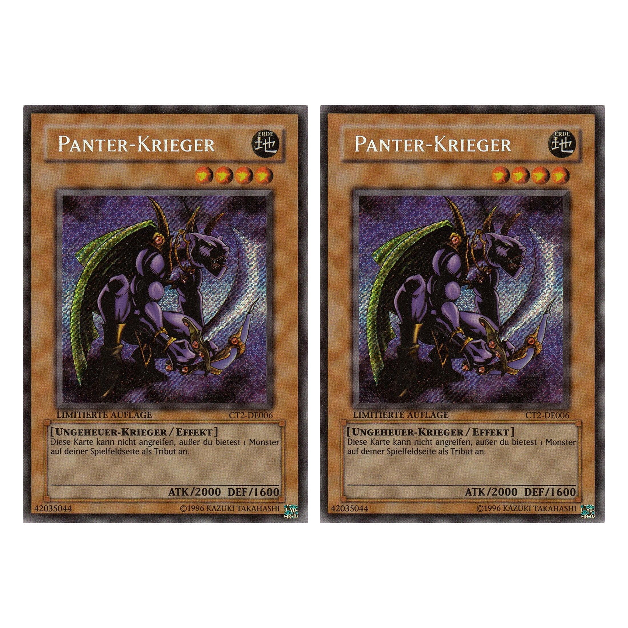 Panter-Krieger - CT2-DE006 - Secret Rare - Deutsch - Limitierte Auflage - Collector's Tins 2005 - Duo Set (2 Stück) - Yugioh