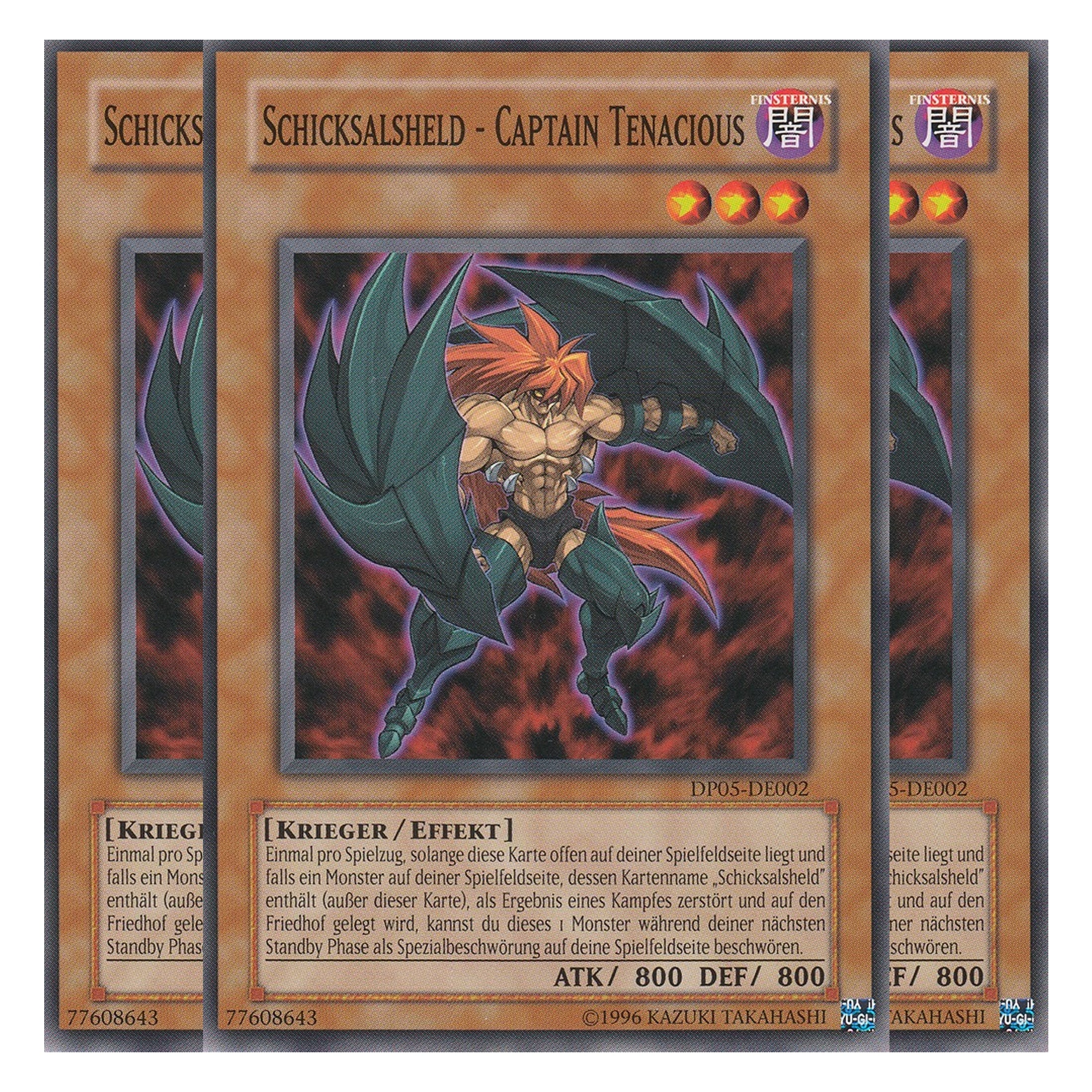 Schicksalsheld - Captain Tenacious - DP05-DE002 - Common - Deutsch - Unlimitiert - Duelist Pack: Aster Phoenix - Playset (3 Kopien)