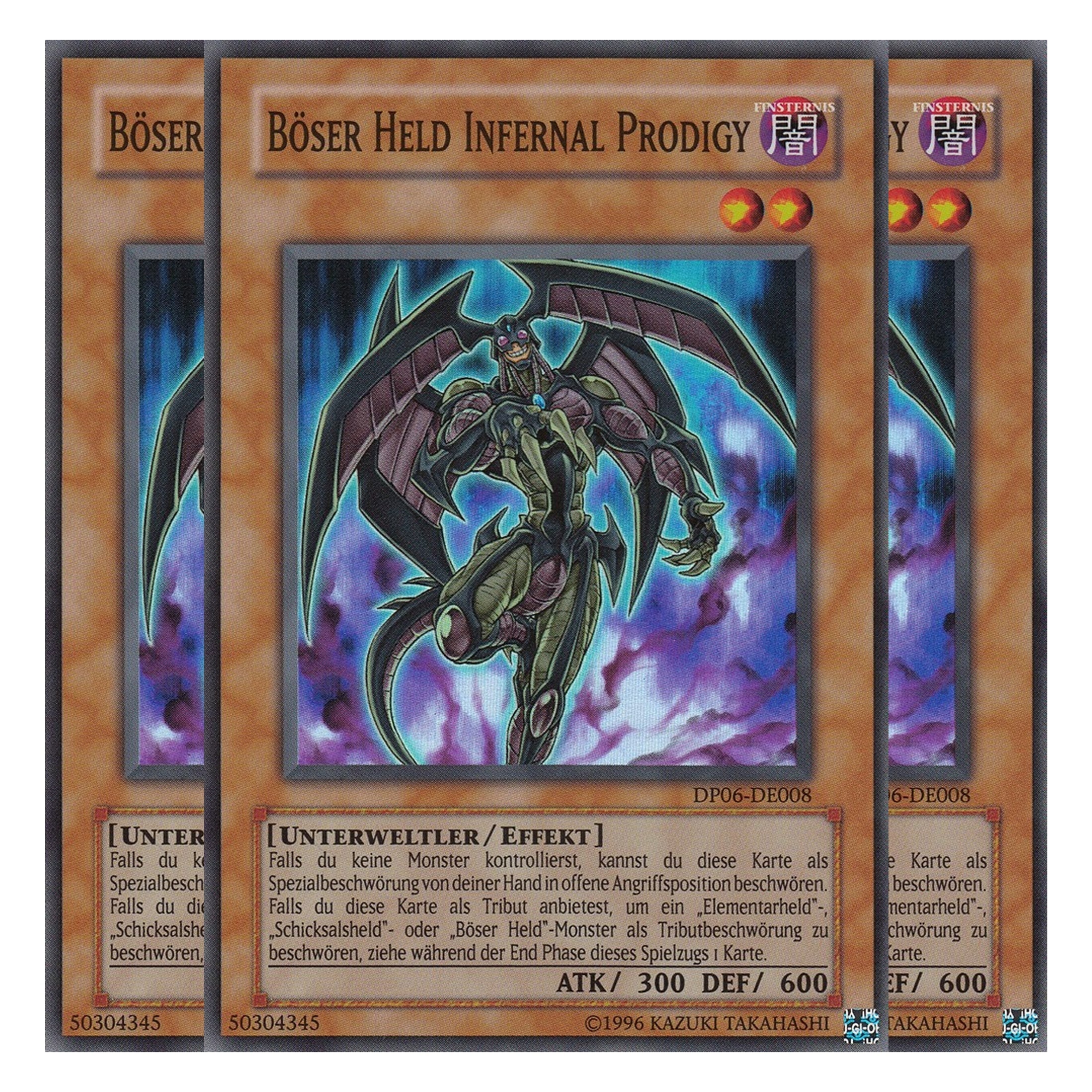 Böser Held Infernal Prodigy - DP06-DE008 - Super Rare - Deutsch - Unlimitiert - Duelist Pack: Jaden Yuki 3 - Playset (3 Kopien)