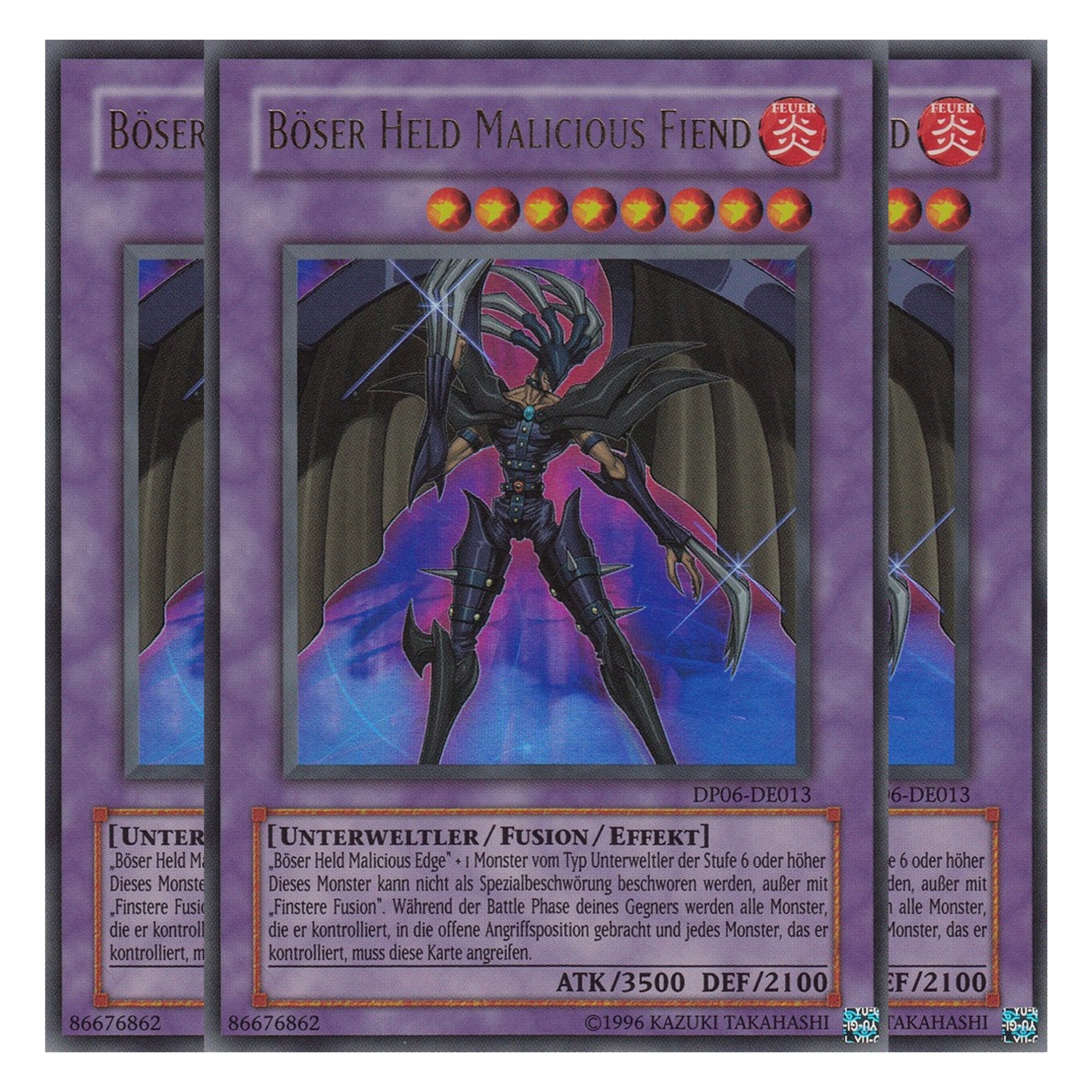 Böser Held Malicious Fiend - DP06-DE013 - Ultra Rare - Deutsch - Unlimitiert - Duelist Pack: Jaden Yuki 3 - Playset (3 Kopien)