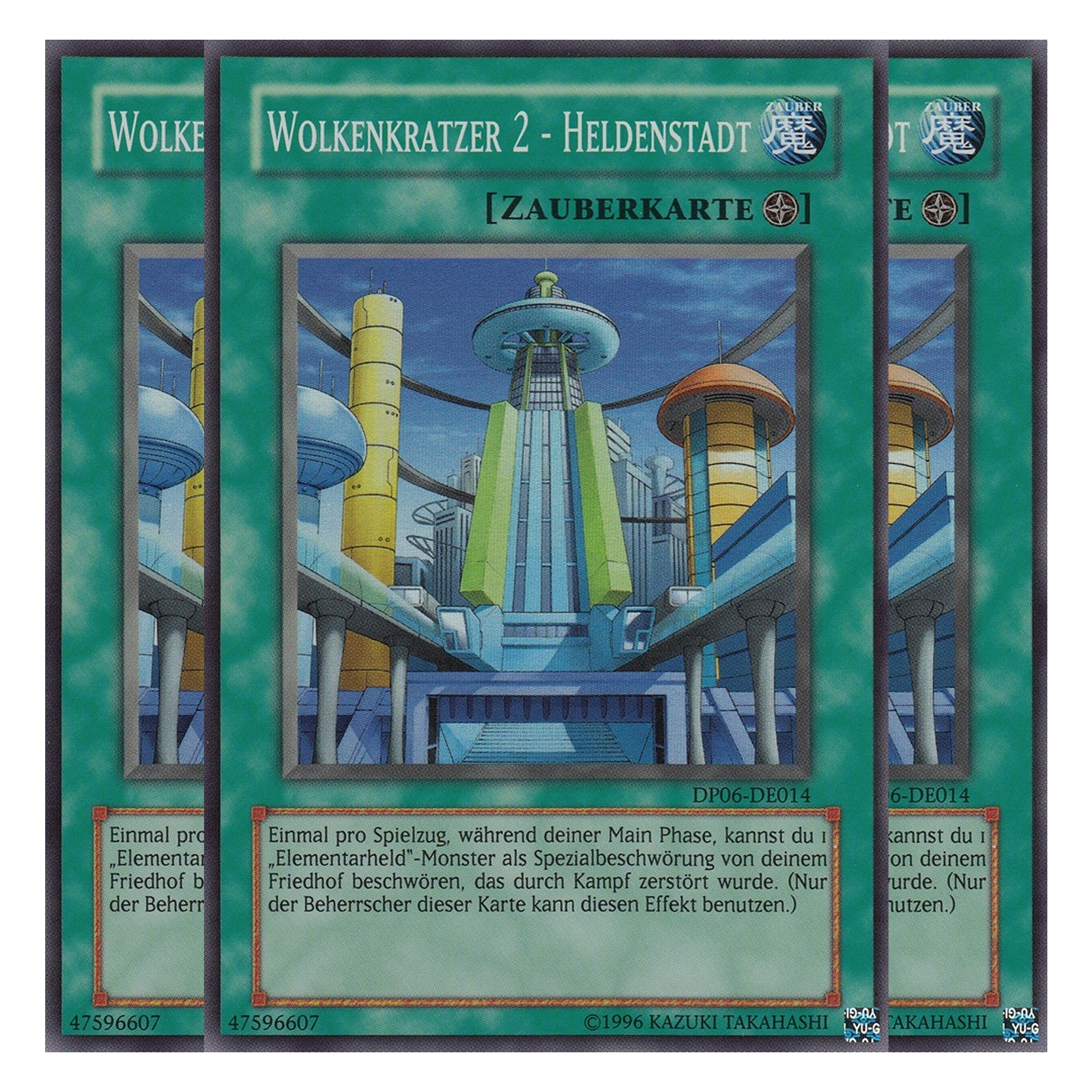 Wolkenkratzer 2 - Heldenstadt - DP06-DE014 - Super Rare - Deutsch - Unlimitiert - Duelist Pack: Jaden Yuki 3 - Playset (3 Kopien)