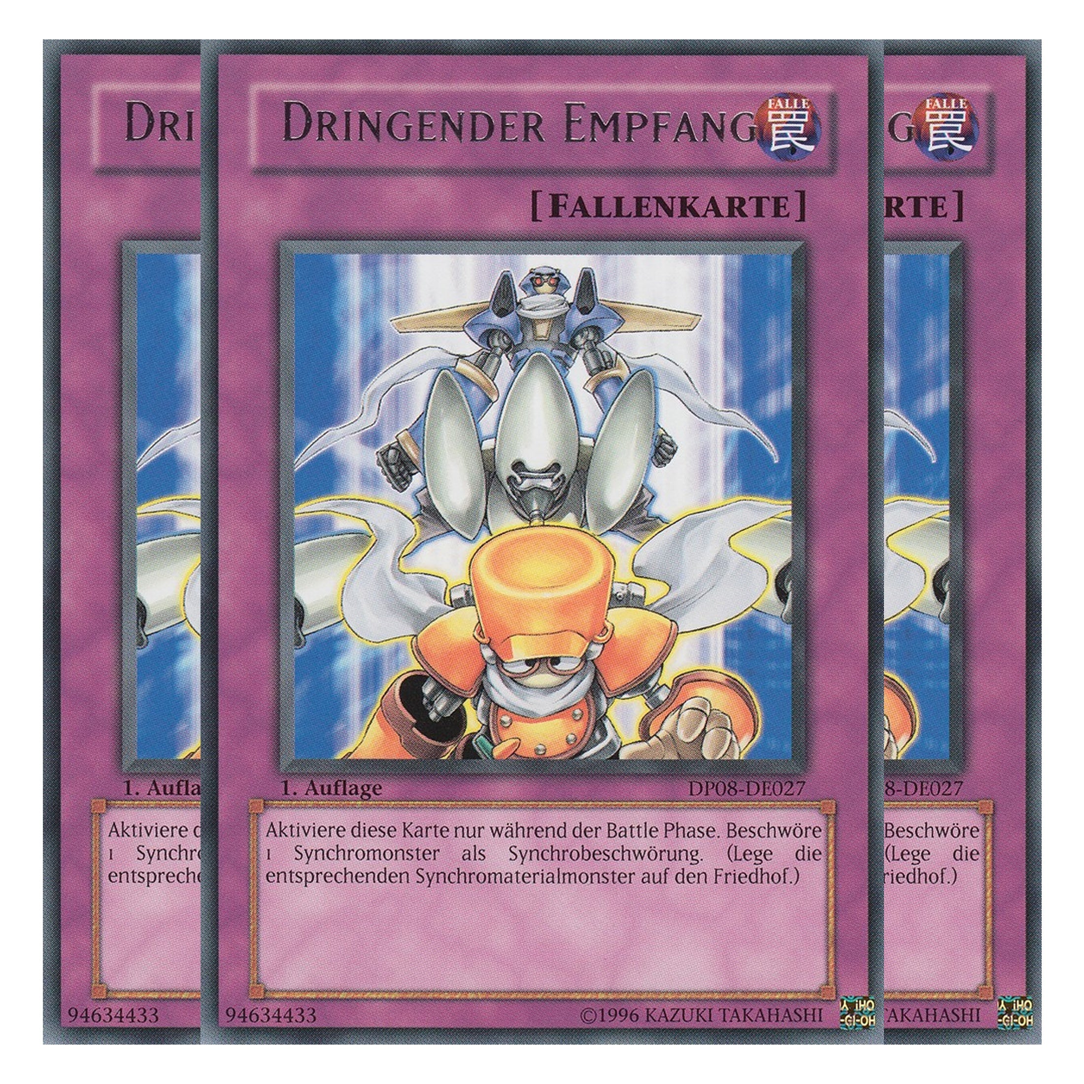 Dringender Empfang - DP08-DE027 - Rare - Deutsch - Unlimitiert - Duelist Pack: Yusei Fudo - Playset (3 Kopien)