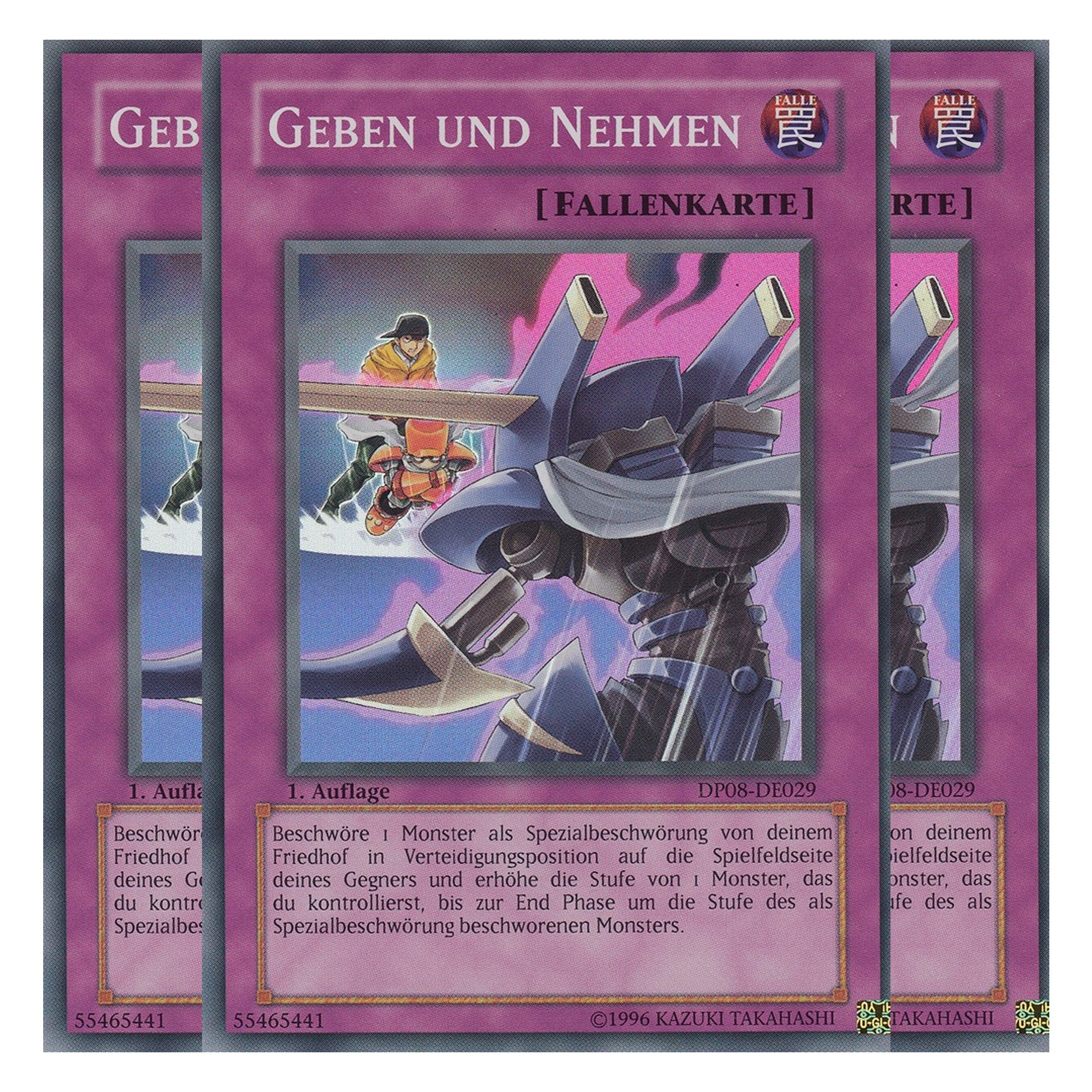 Geben und Nehmen - DP08-DE029 - Super Rare - Deutsch - Unlimitiert - Duelist Pack: Yusei Fudo - Playset (3 Kopien)