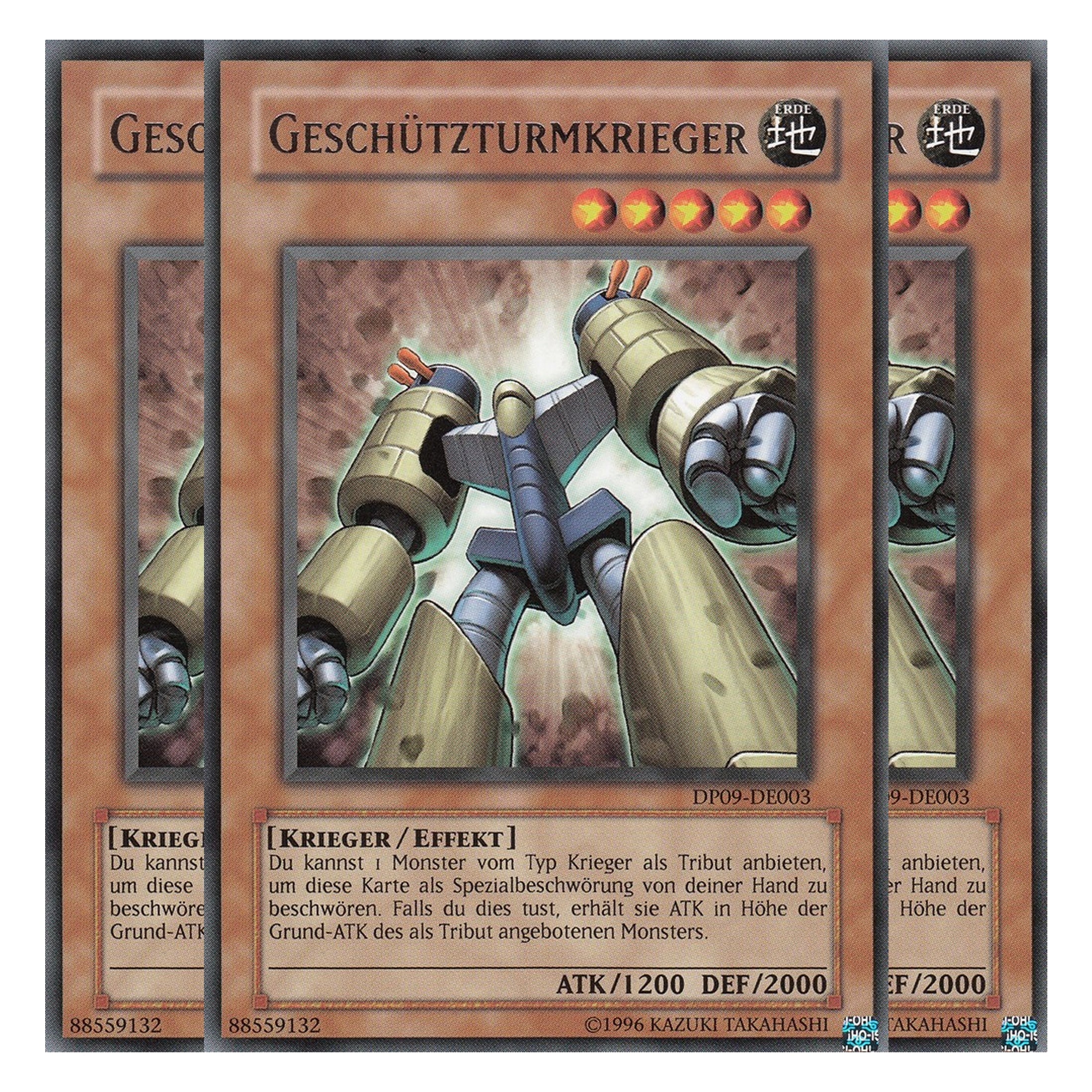 Geschützturmkrieger - DP09-DE003 - Rare - Deutsch - Unlimitiert - Duelist Pack: Yusei Fudo 2 - Playset (3 Kopien)