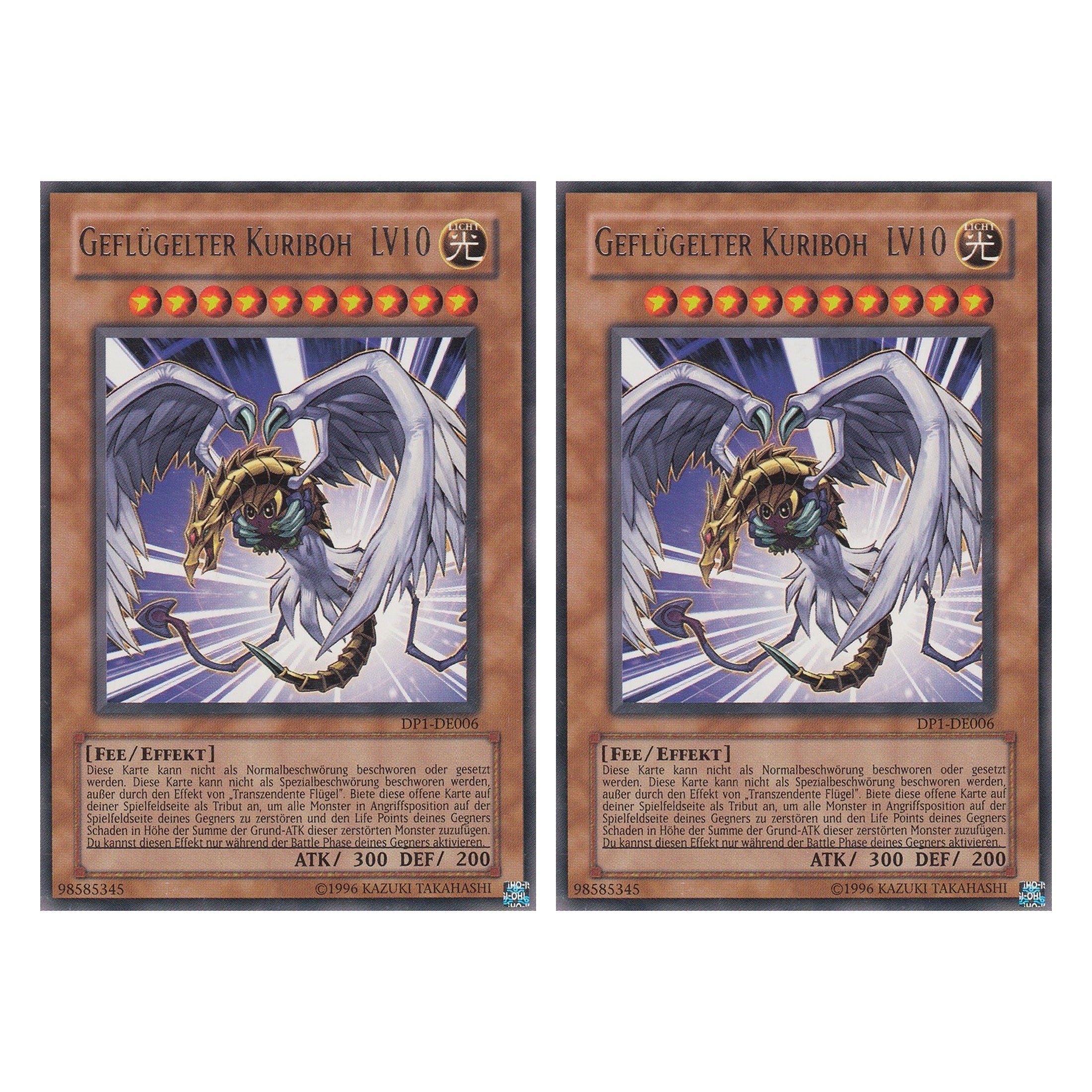 Geflügelter Kuriboh LV10 - DP1-DE006 - Rare - Deutsch - Unlimitiert - Duelist Pack: Jaden Yuki - Duo Set (2 Stück) - Yugioh