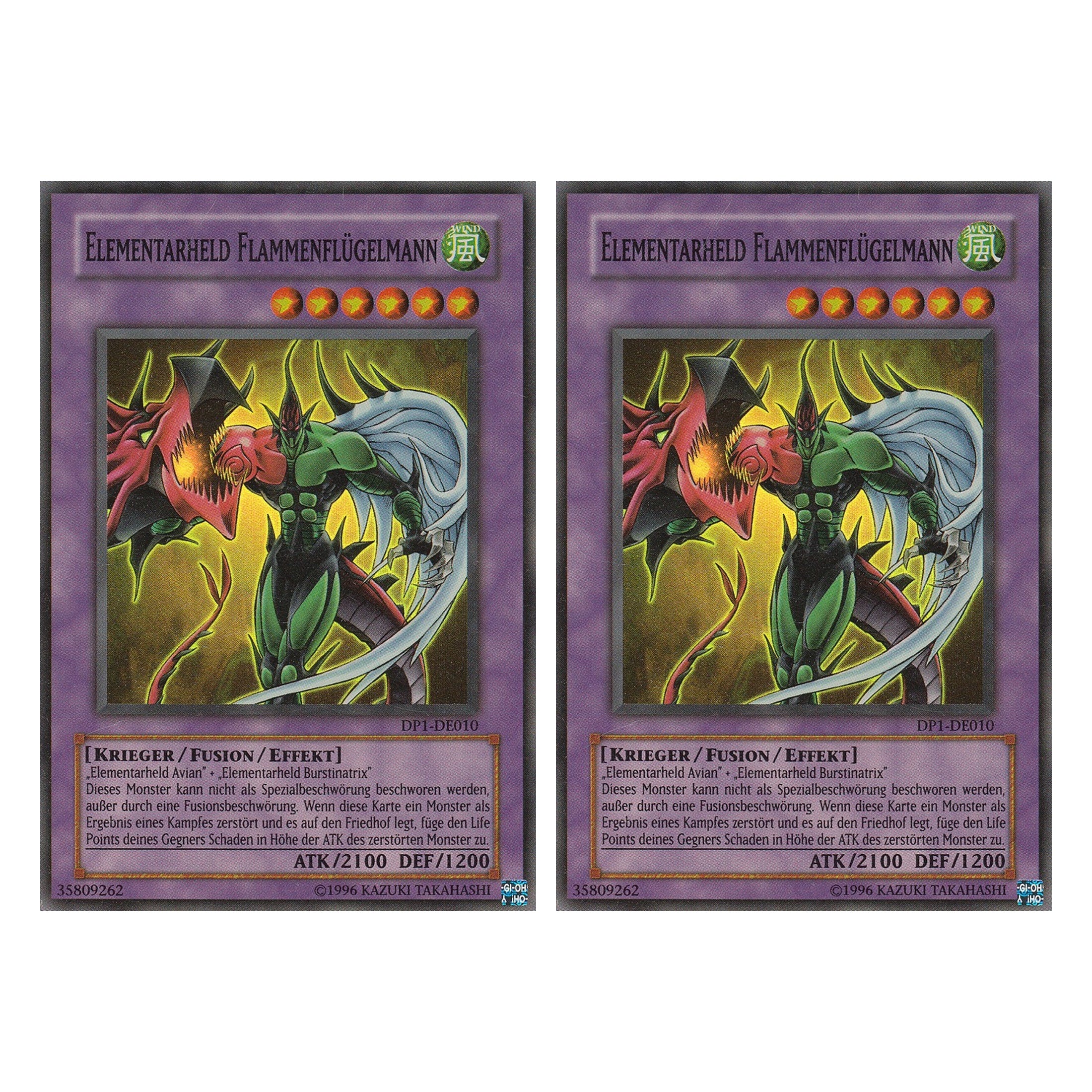 Elementarheld Flammenflügelmann - DP1-DE010 - Super Rare - Deutsch - Unlimitiert - Duelist Pack: Jaden Yuki - Duo Set (2 Stück) - Yugioh