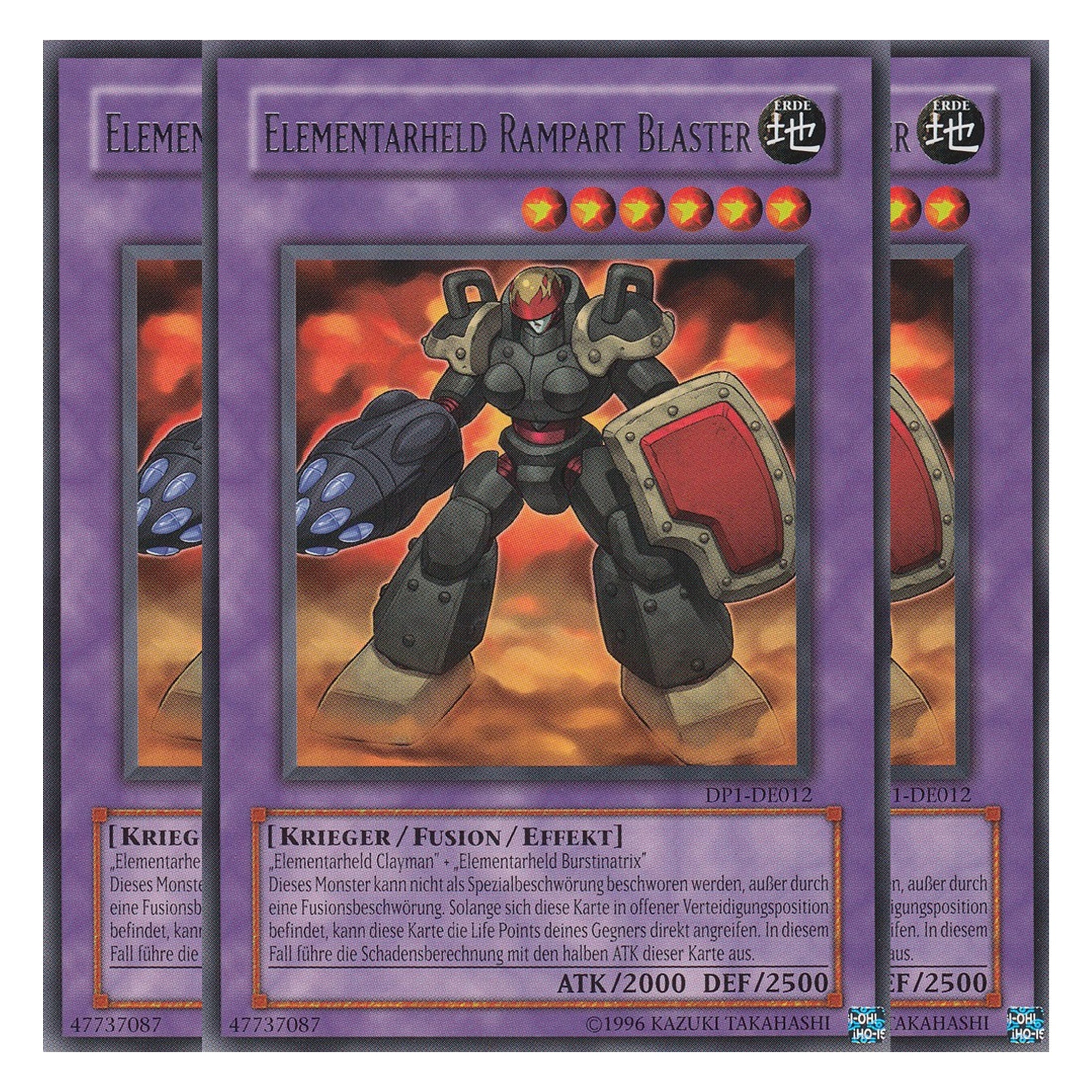 Elementarheld Rampart Blaster - DP1-DE012 - Rare - Deutsch - Unlimitiert - Duelist Pack: Jaden Yuki - Playset (3 Kopien)