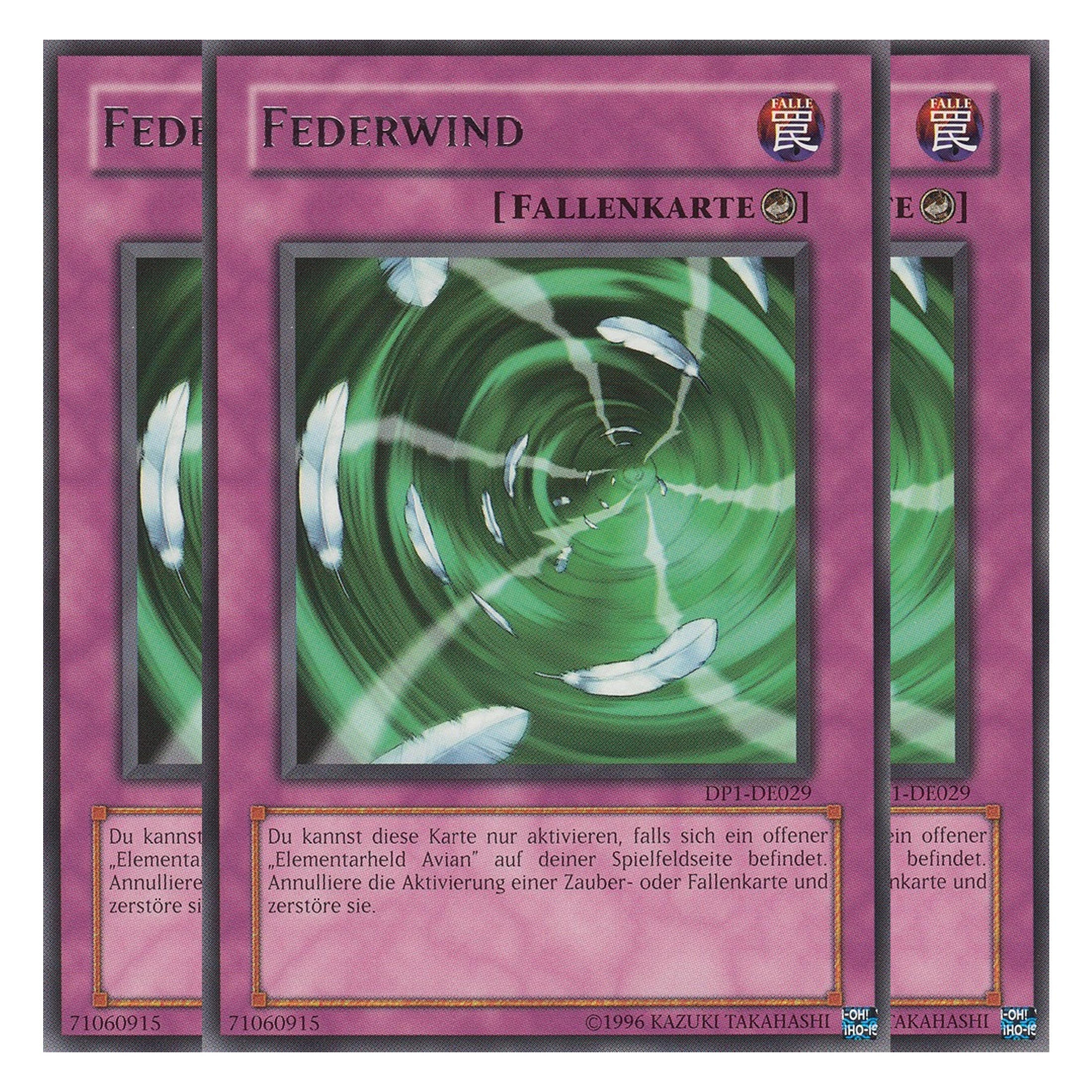 Federwind - DP1-DE029 - Rare - Deutsch - Unlimitiert - Duelist Pack: Jaden Yuki - Playset (3 Kopien)