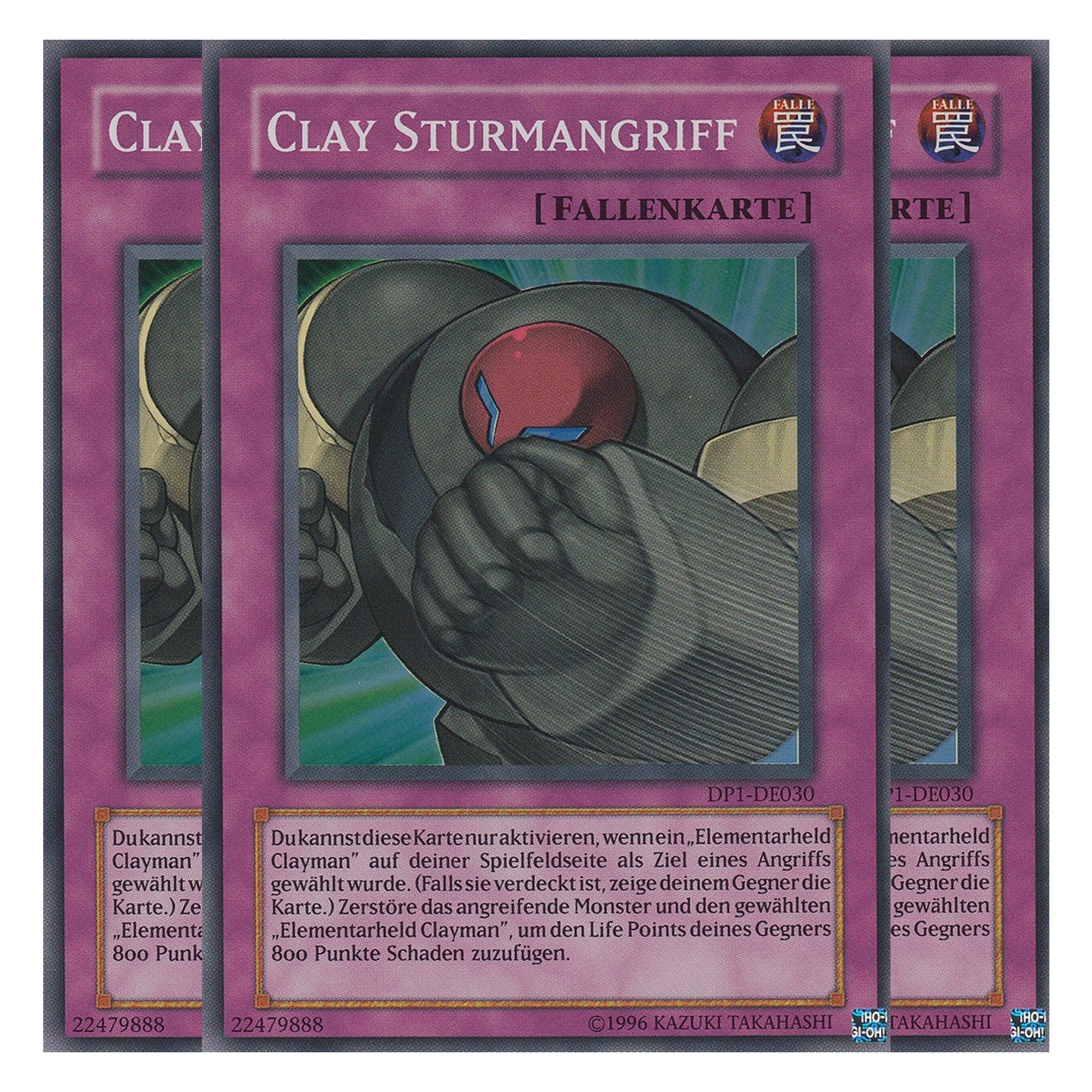 Clay Sturmangriff - DP1-DE030 - Super Rare - Deutsch - Unlimitiert - Duelist Pack: Jaden Yuki - Playset (3 Kopien)