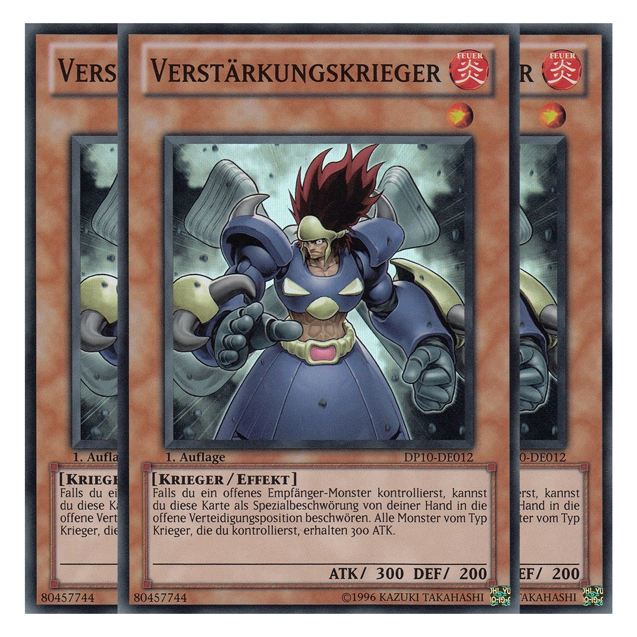 Verstärkungskrieger - DP10-DE012 - Super Rare - Deutsch - Unlimitiert - Duelist Pack: Yusei Fudo 3 - Playset (3 Kopien)