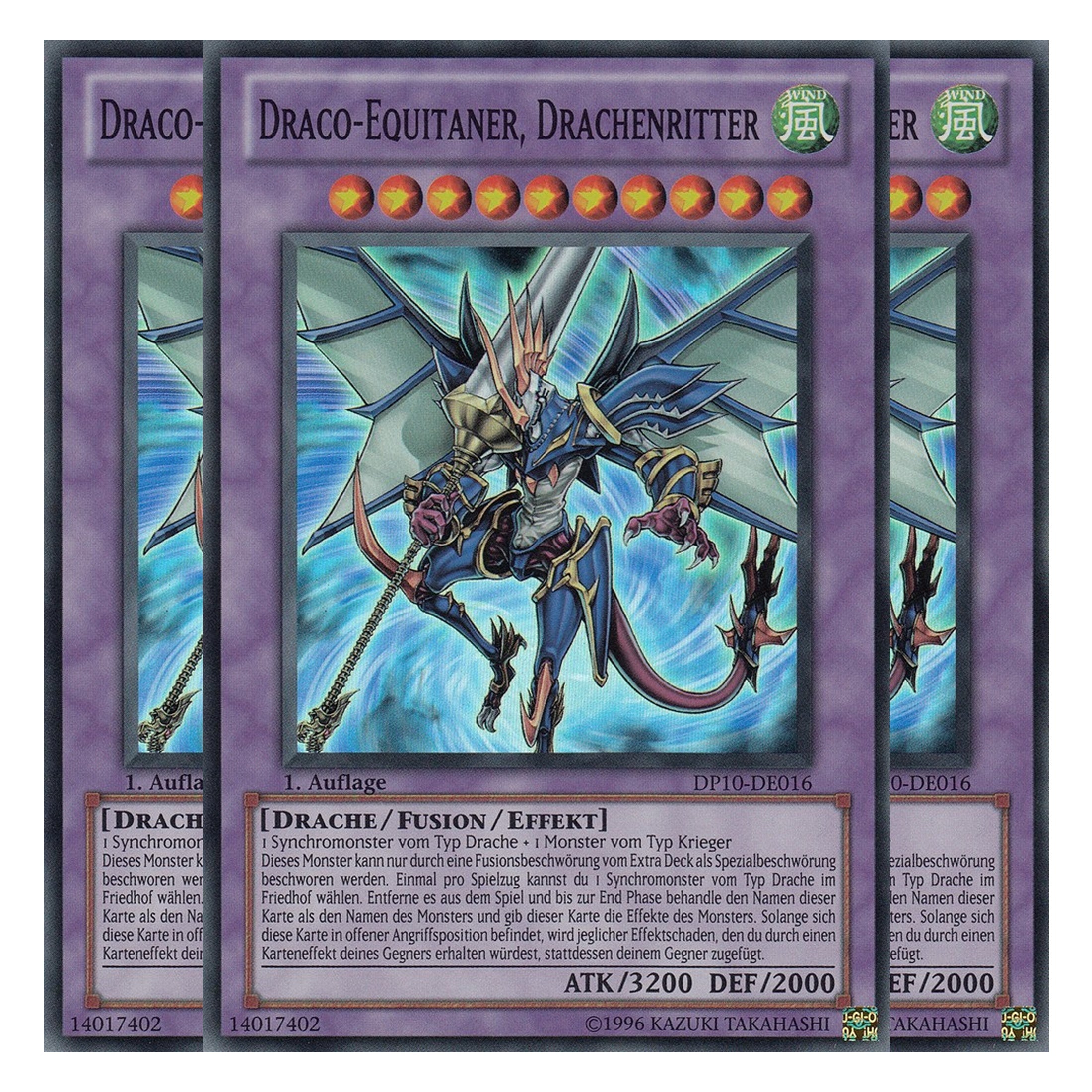 Draco-Equitaner, Drachenritter - DP10-DE016 - Super Rare - Deutsch - Unlimitiert - Duelist Pack: Yusei Fudo 3 - Playset (3 Kopien)