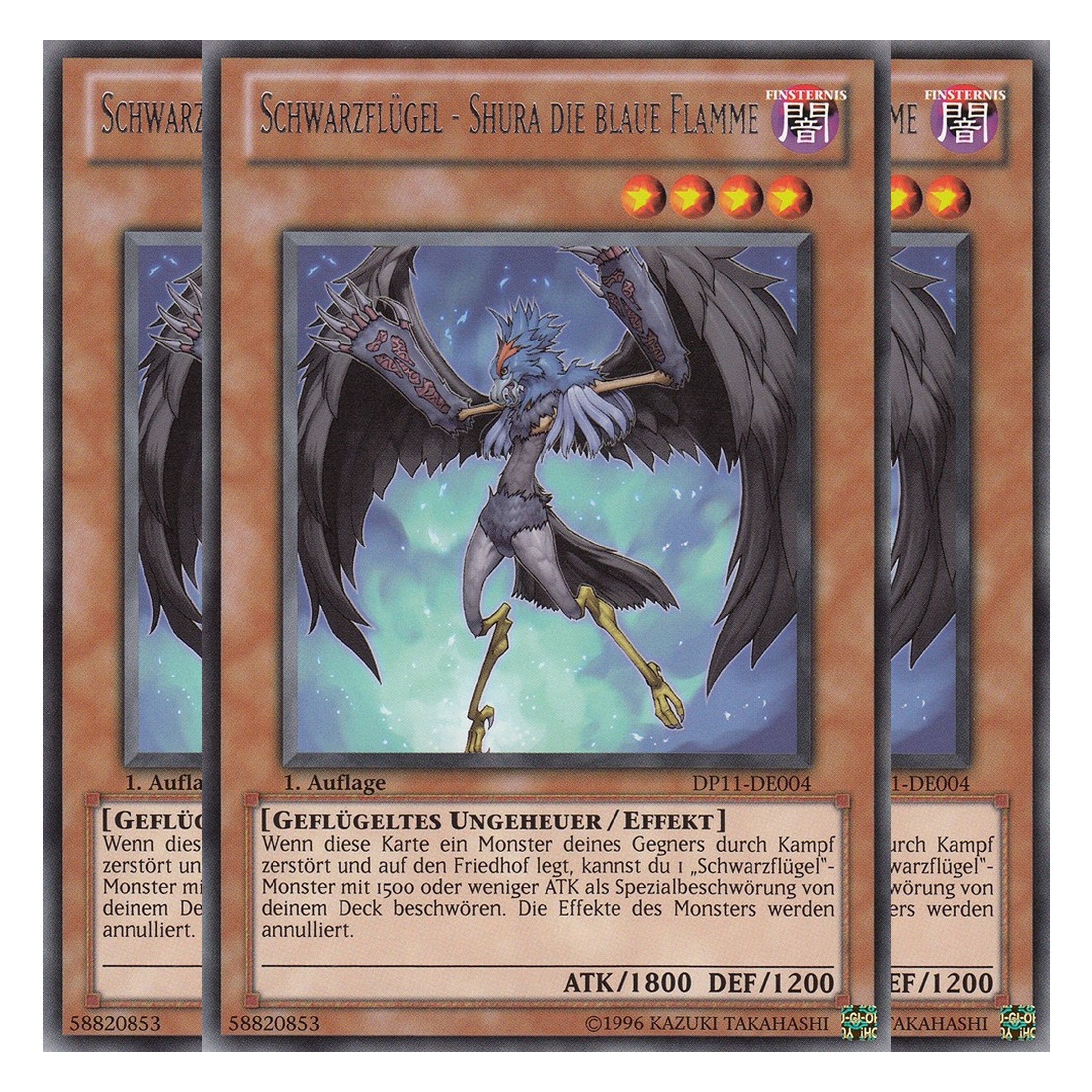 Schwarzflügel - Shura die blaue Flamme - DP11-DE004 - Rare - Deutsch - Unlimitiert - Duelist Pack: Crow - Playset (3 Kopien)