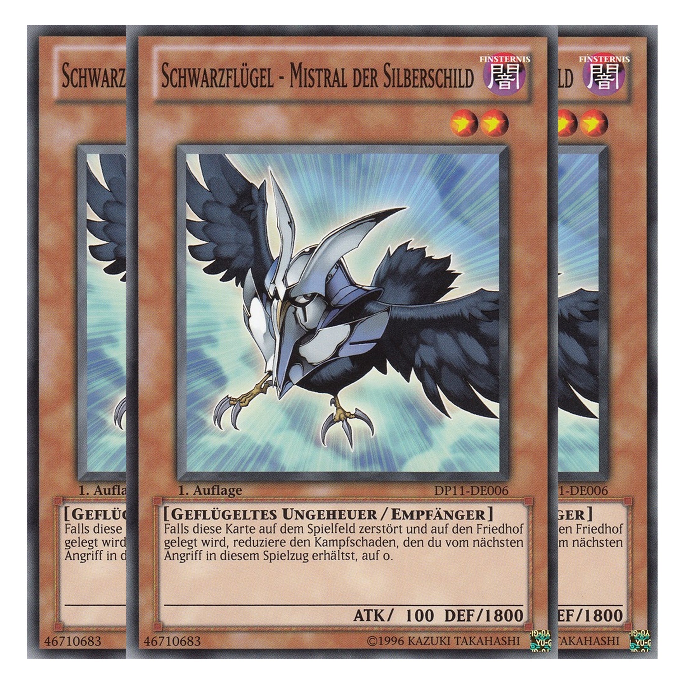 Schwarzflügel - Mistral der Silberschild - DP11-DE006 - Common - Deutsch - Unlimitiert - Duelist Pack: Crow - Playset (3 Kopien)
