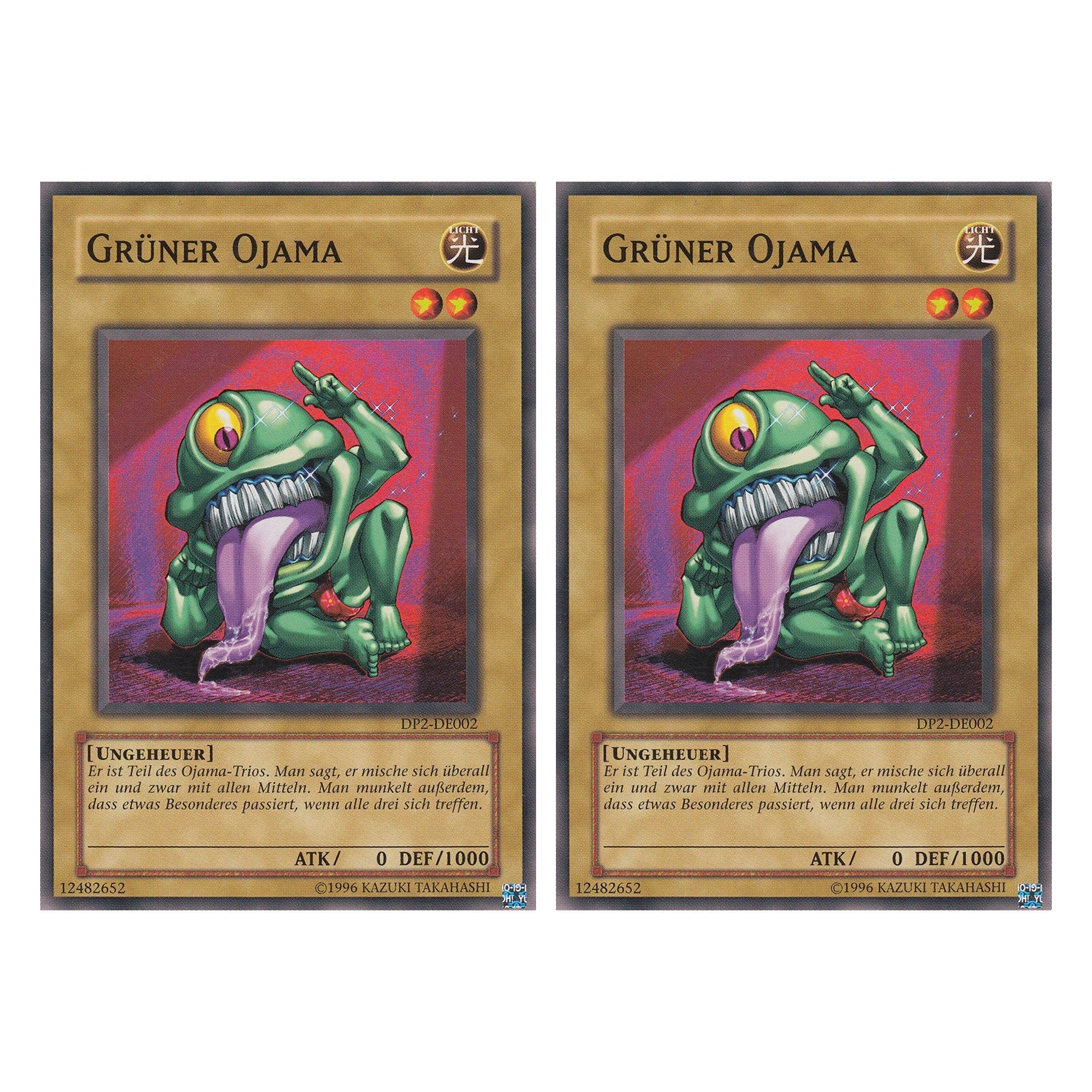 Grüner Ojama - DP2-DE002 - Common - Deutsch - Unlimitiert - Duelist Pack: Chazz Princeton - Duo Set (2 Stück) - Yugioh