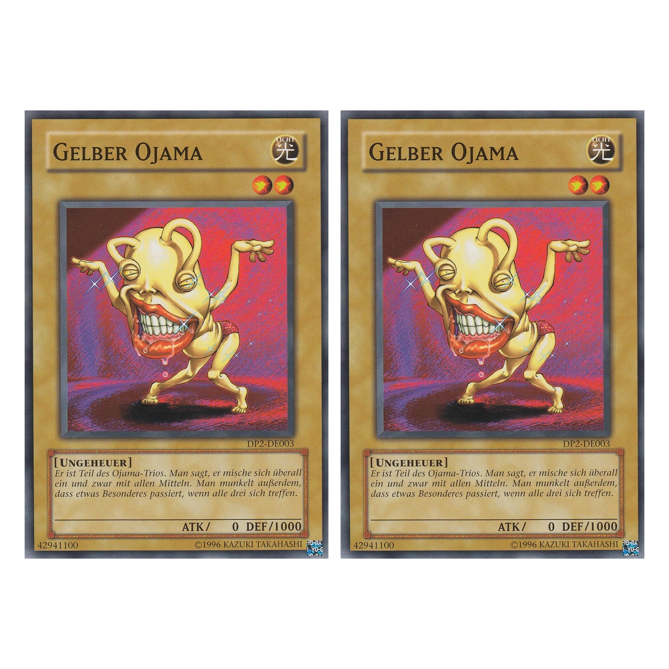 Gelber Ojama - DP2-DE003 - Common - Deutsch - Unlimitiert - Duelist Pack: Chazz Princeton - Duo Set (2 Stück) - Yugioh