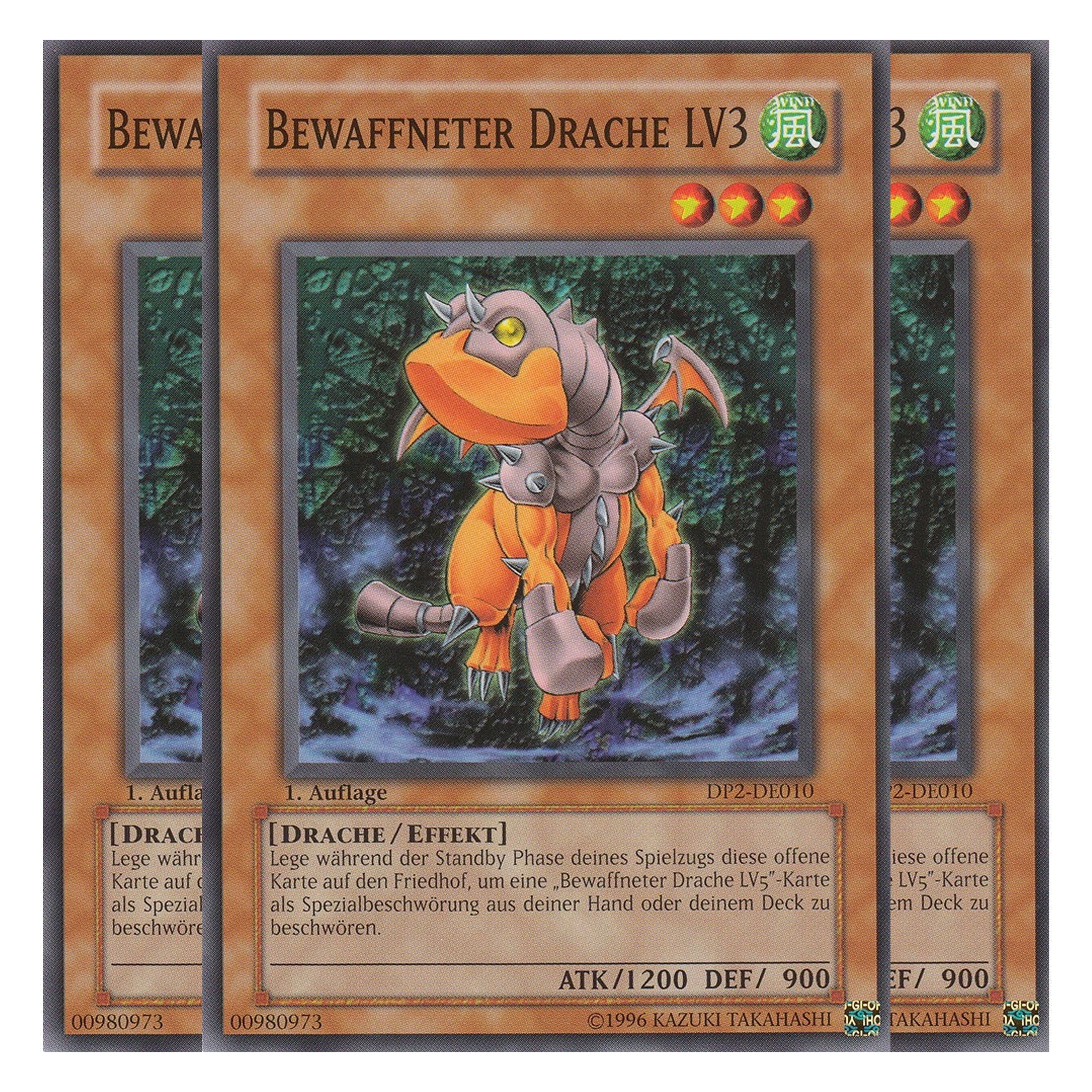 Bewaffneter Drache LV3 - DP2-DE010 - Common - Deutsch - Unlimitiert - Duelist Pack: Chazz Princeton - Playset (3 Kopien)