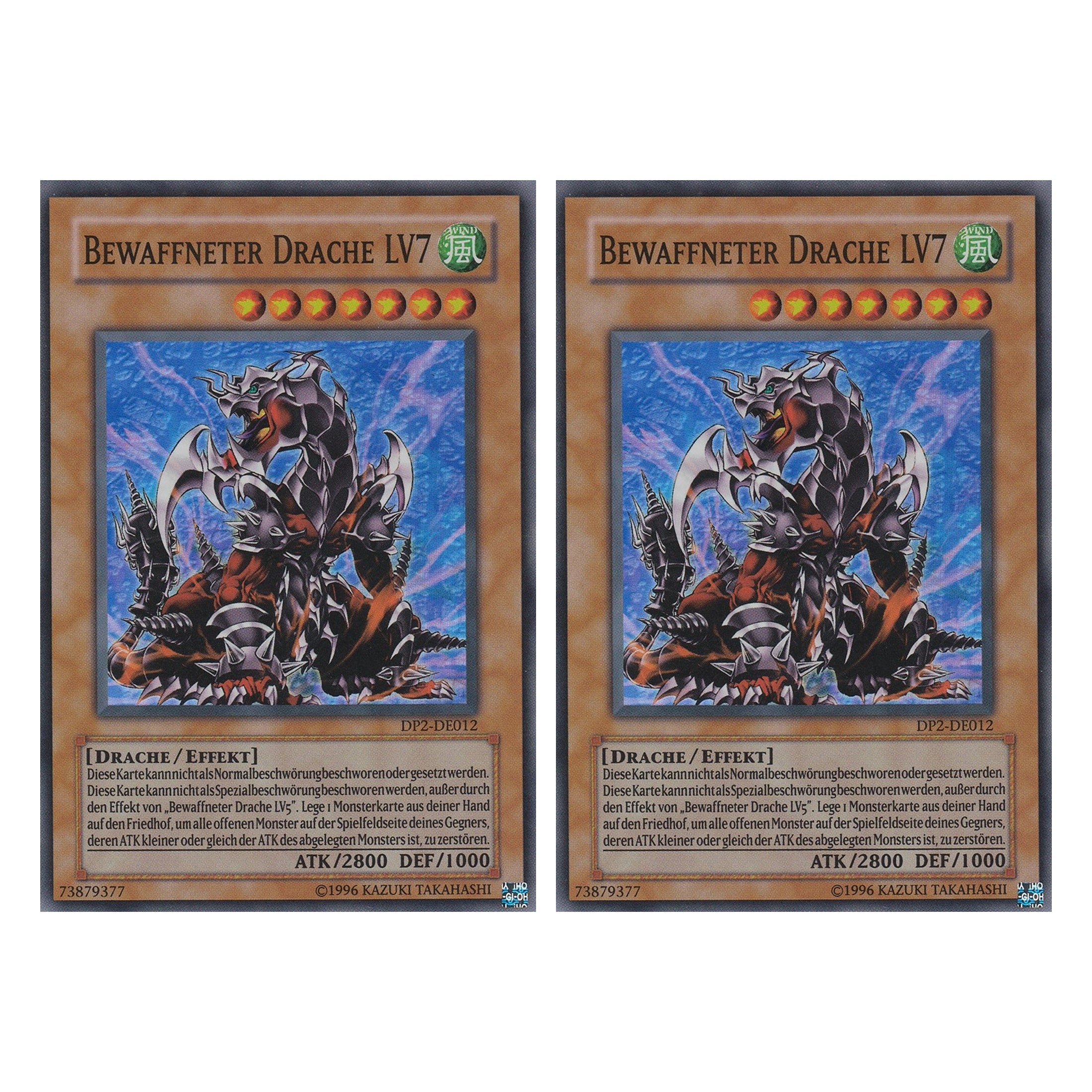 Bewaffneter Drache LV7 - DP2-DE012 - Super Rare - Deutsch - Unlimitiert - Duelist Pack: Chazz Princeton - Duo Set (2 Stück) - Yugioh